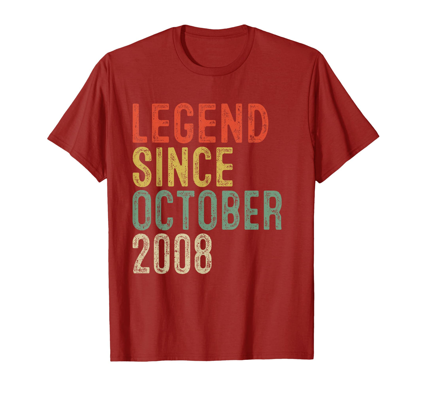 Legend Since October 2008 17th Birthday Gifts 17 Year Old T-Shirt