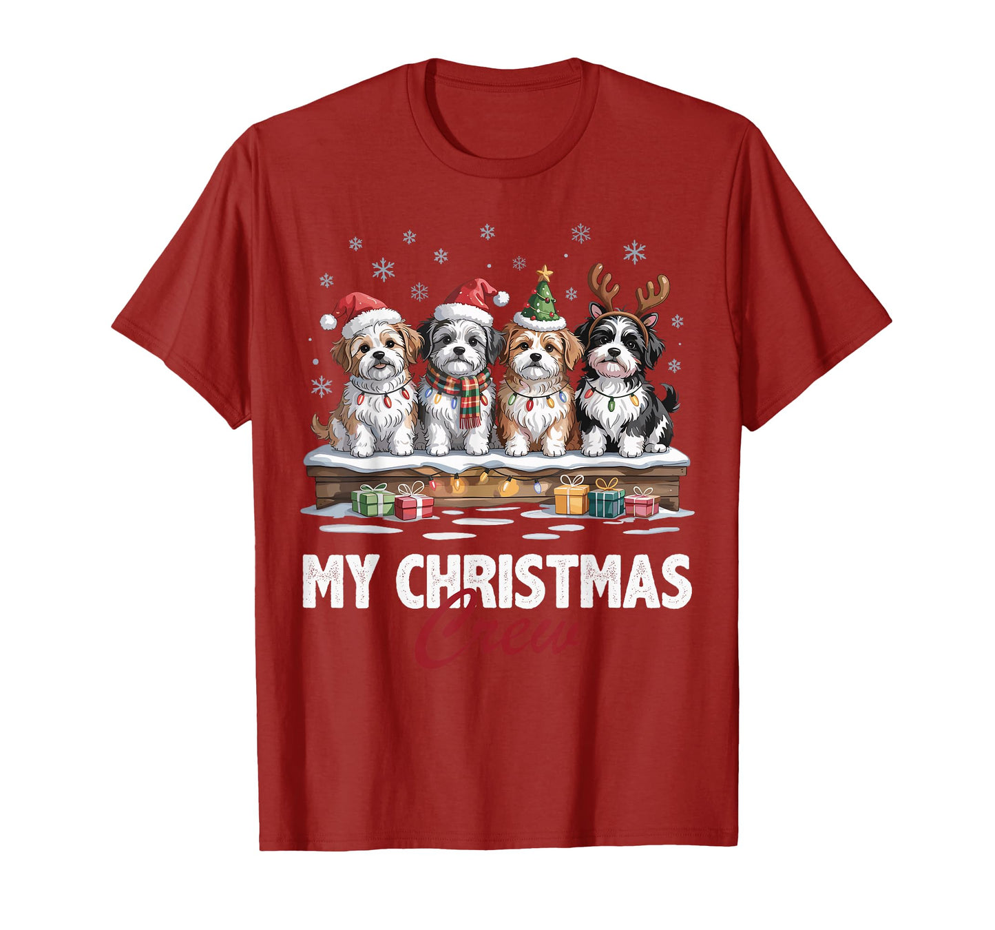 Havanese Christmas Crew Funny Dog Lovers Holiday Pajama T-Shirt