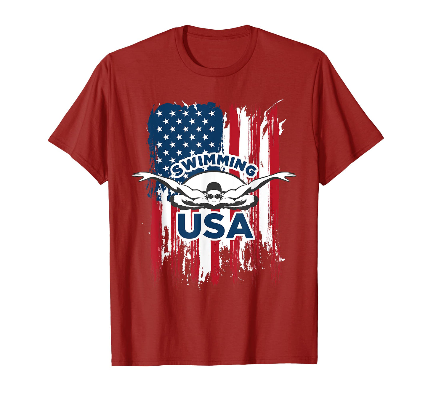 Swimming USA Support the Team Shirt USA Flag Pool T-Shirt