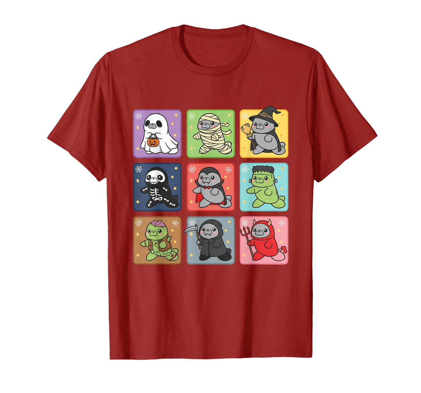 Funny Cute Manatee Boo Witch Zombie Vampire Halloween T-Shirt