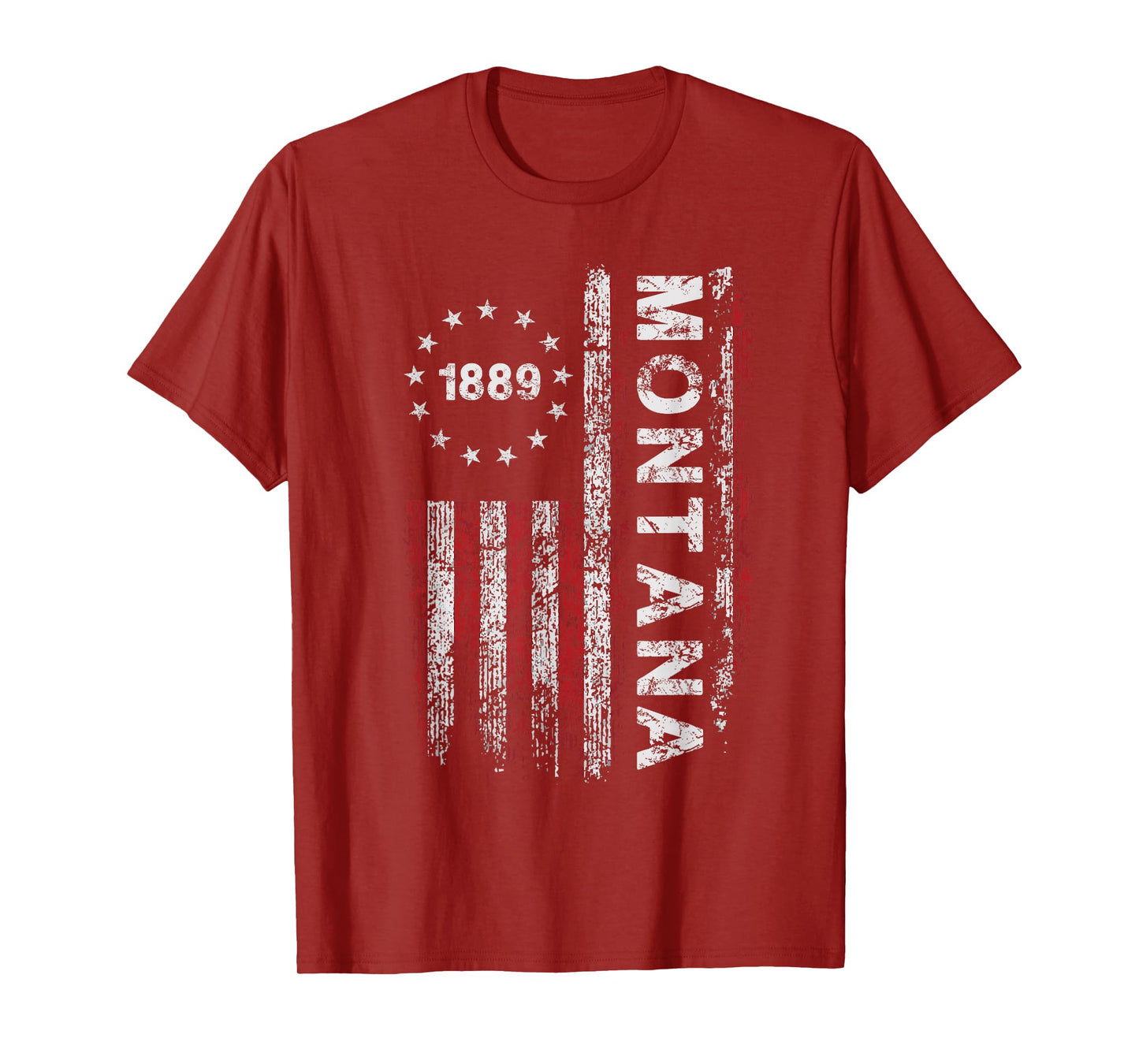 Montana State US Flag Vintage For Men Women Youth T-Shirt