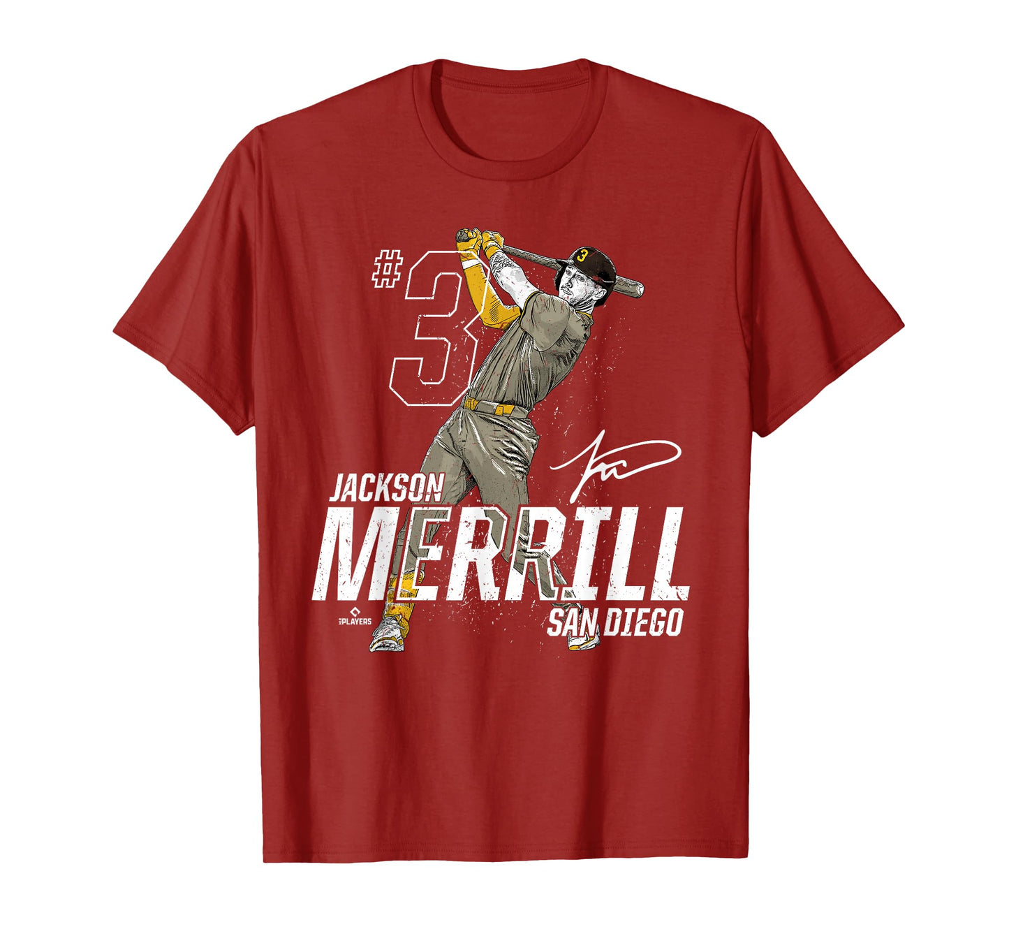 Dynamic Pose Jackson Merrill San Diego Baseball MLBPA T-Shirt
