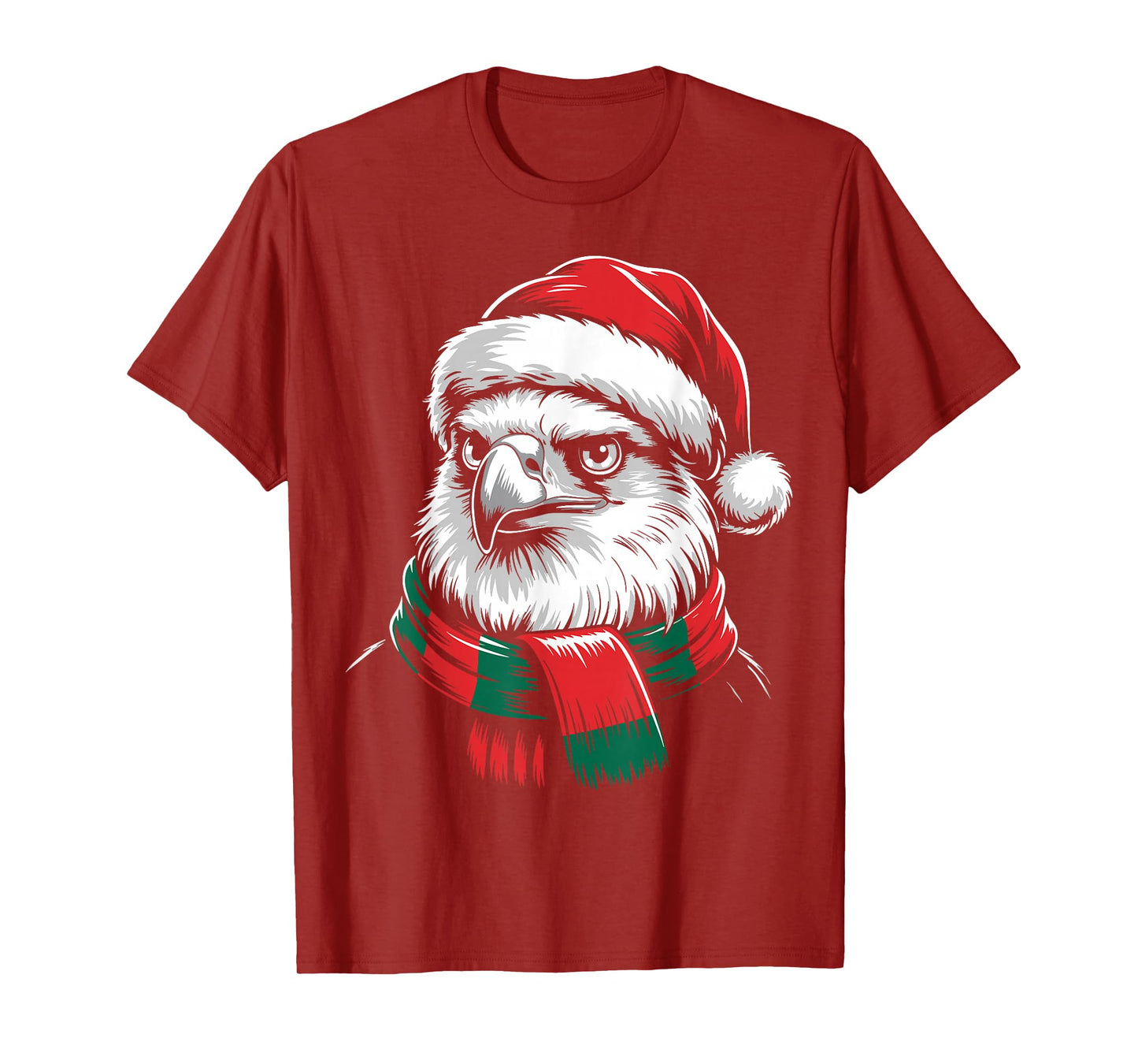 Eagle Xmas Santa Hat Scarf Christmas Costume T-Shirt