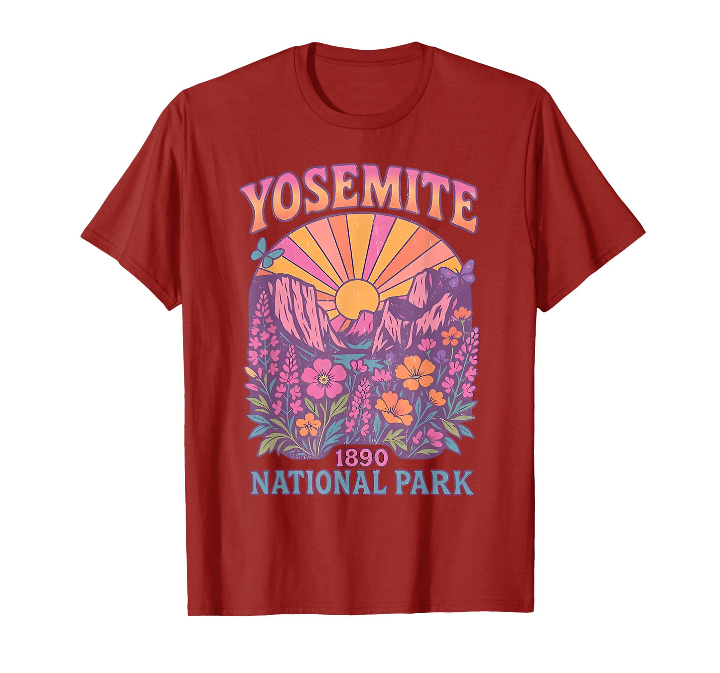 Retro Yosemite National Park USA Vintage Hiking T-Shirt