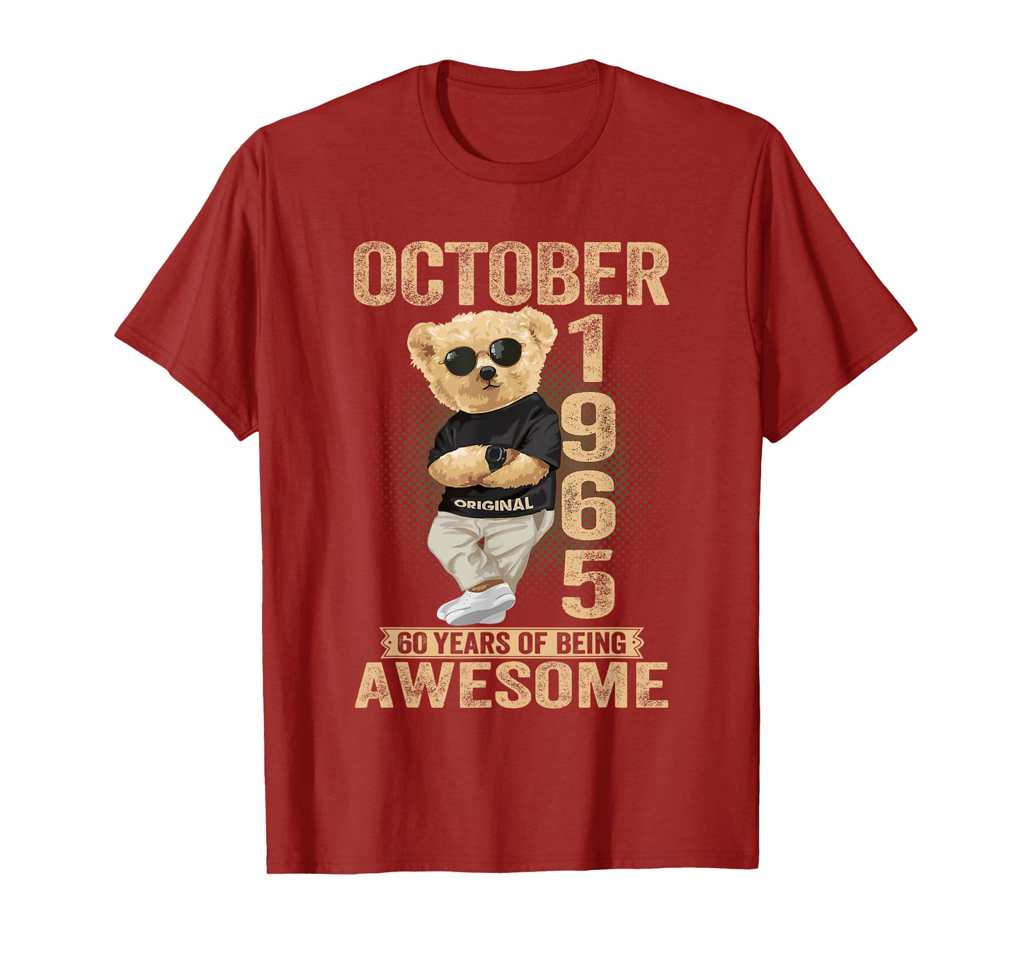 October 60th Birthday Men Women 1965 Awesome Teddy Bear T-Shirt