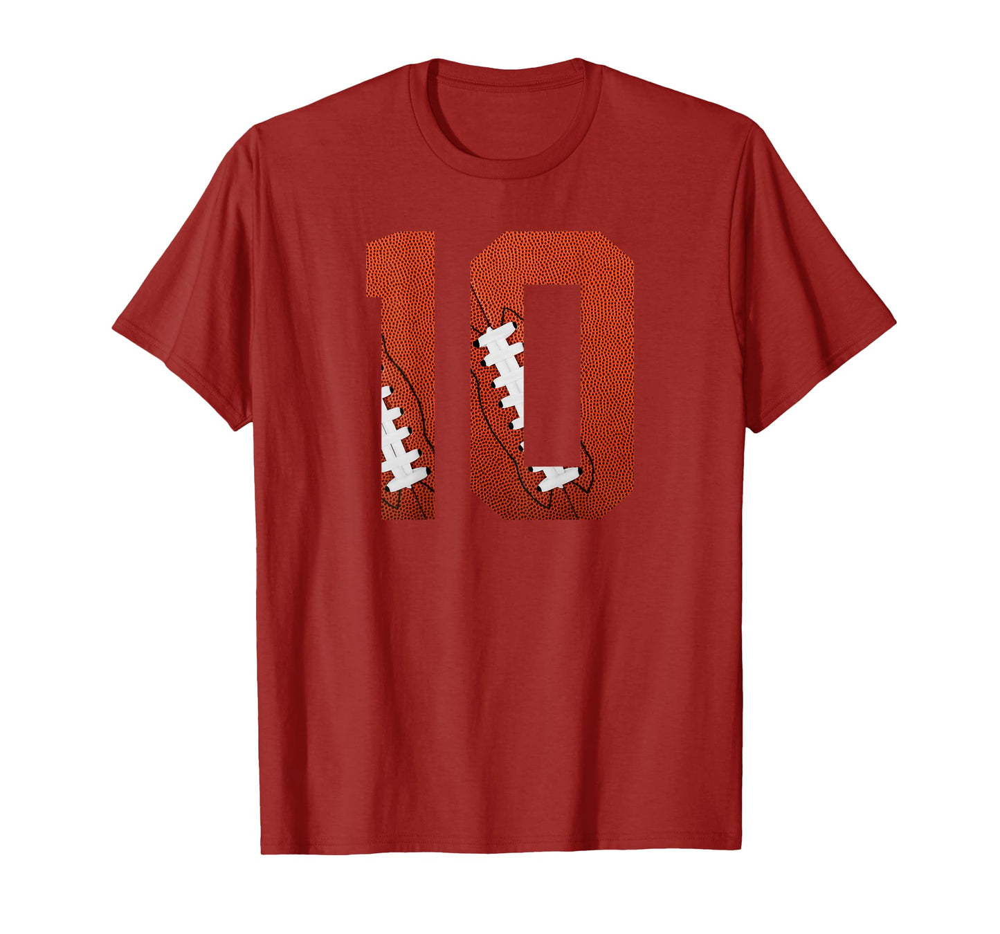 Number 10 BACKSIDE - American Football Jersey Numbered T-Shirt