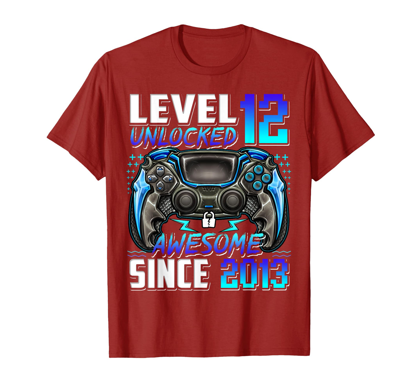 Level 12 Unlocked Awesome Since 2013 12th Birthday Gaming T-Shirt