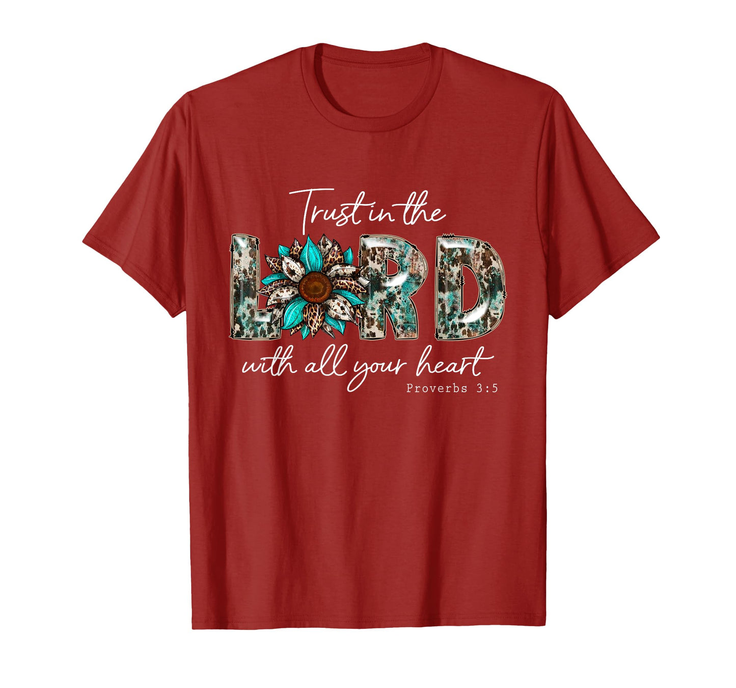Valgory Vintage Trust In The Lord Christian With All Your Heart Faith God T-Shirt, Small, Black