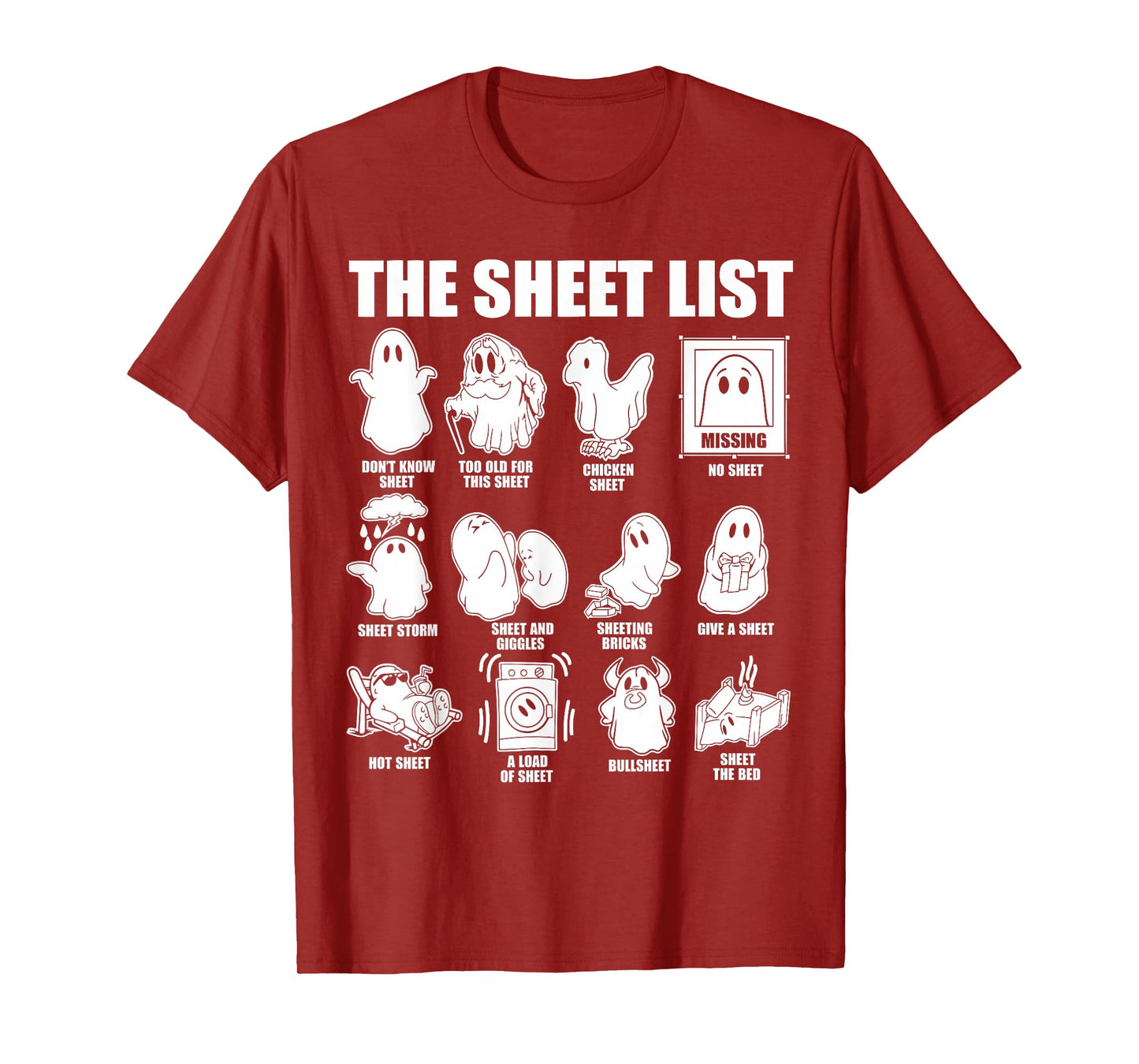 Halloween funny shirt Boo Sheet Halloween the sheet list T-Shirt