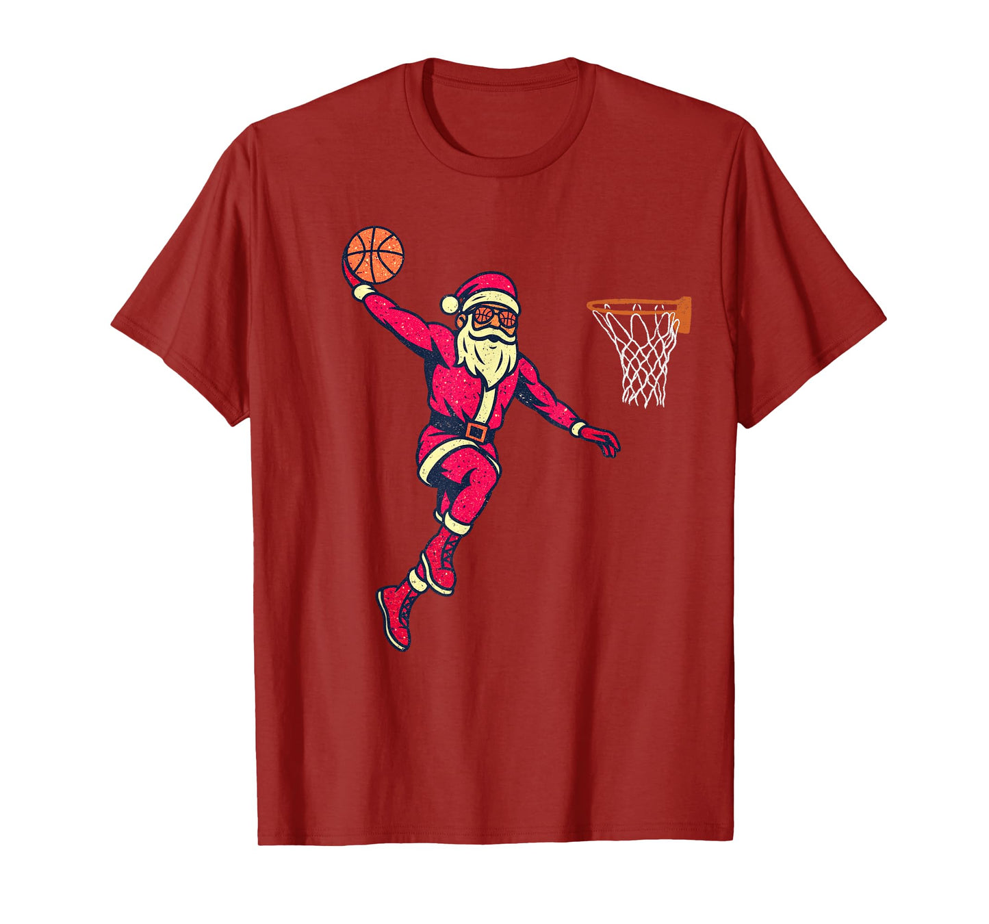 Santa Claus Playing Basketball Xmas Holiday Funny Christmas T-Shirt