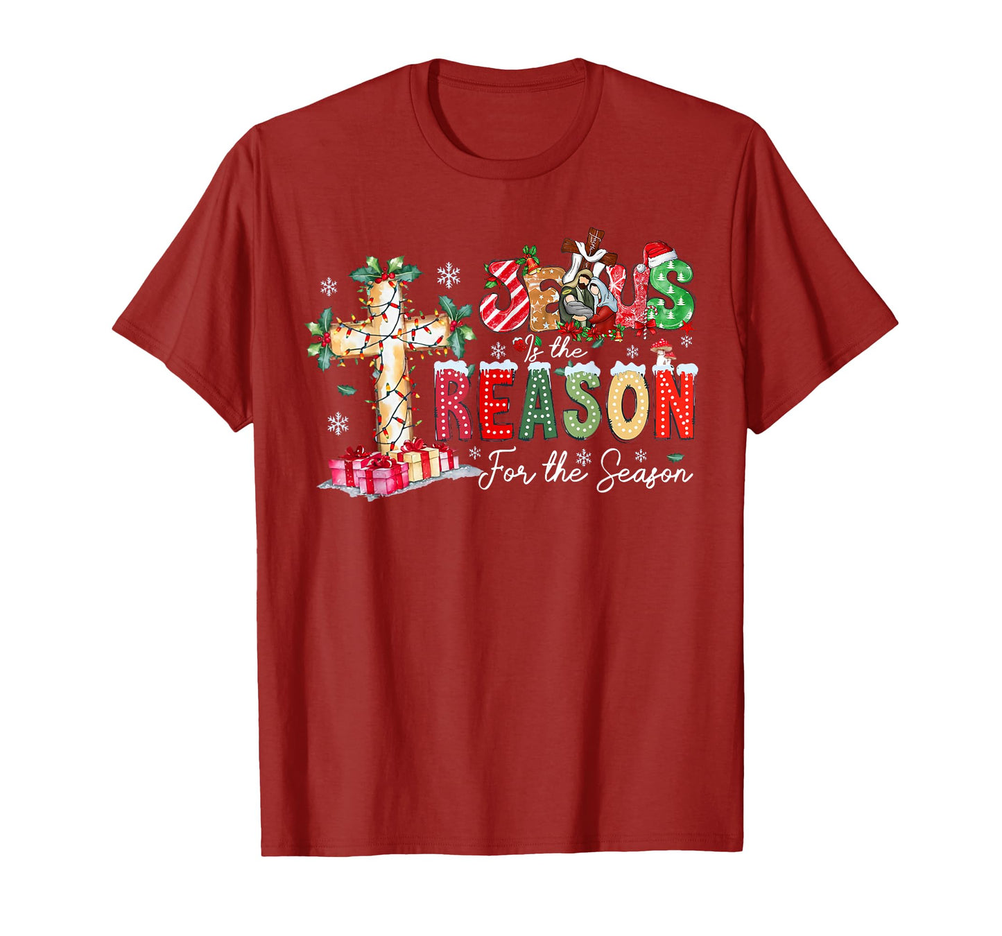 Christmas Jesus Reason Season Xmas Christian Men Women Kids T-Shirt