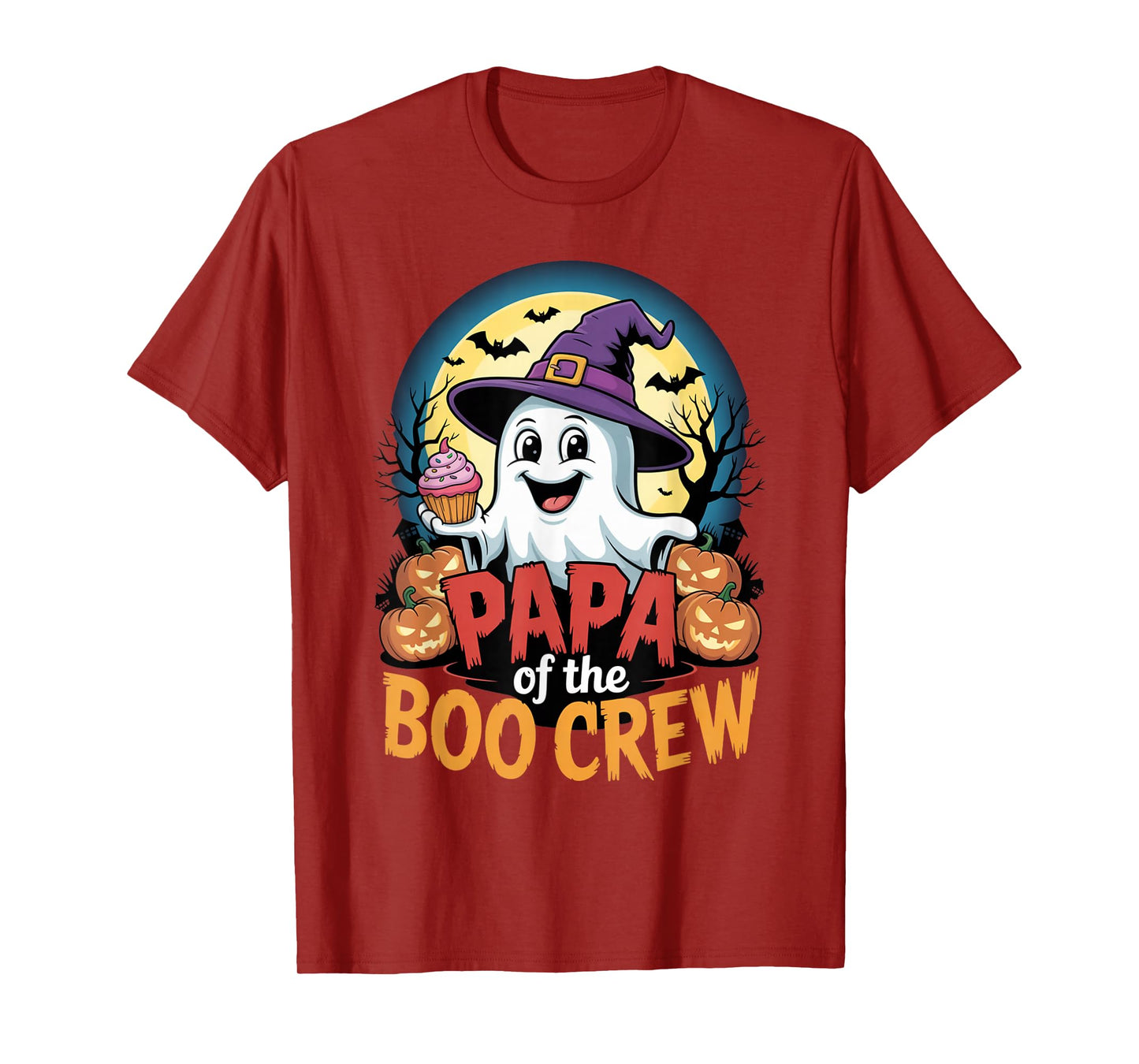 Papa of The Boo Crew Ghost Halloween Family Outfit Pumpkins T-Shirt