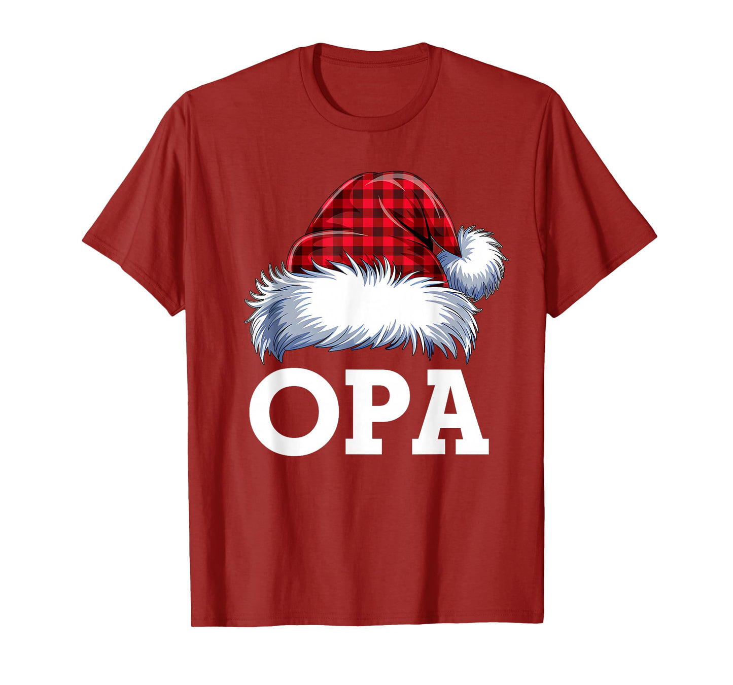 Opa Santa Red Plaid Christmas Family Matching Pajamas Xmas T-Shirt