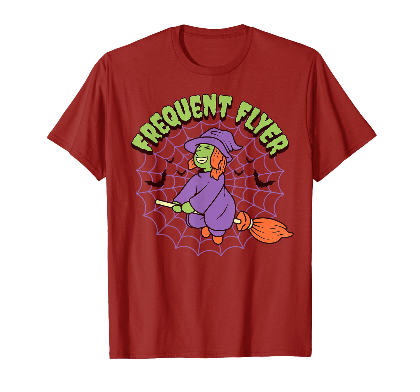 Frequent Flyer Men Women Kids Witch Broomstick Halloween T-Shirt