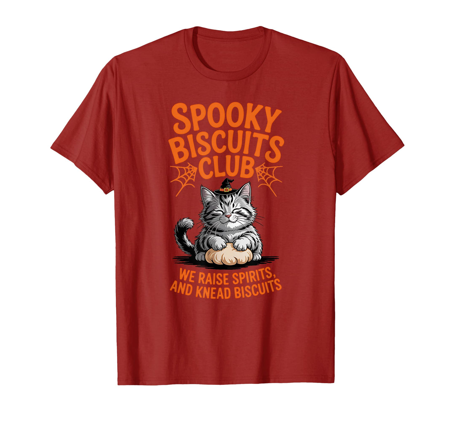 Spooky Biscuits Club Witch Cat Halloween T-Shirt