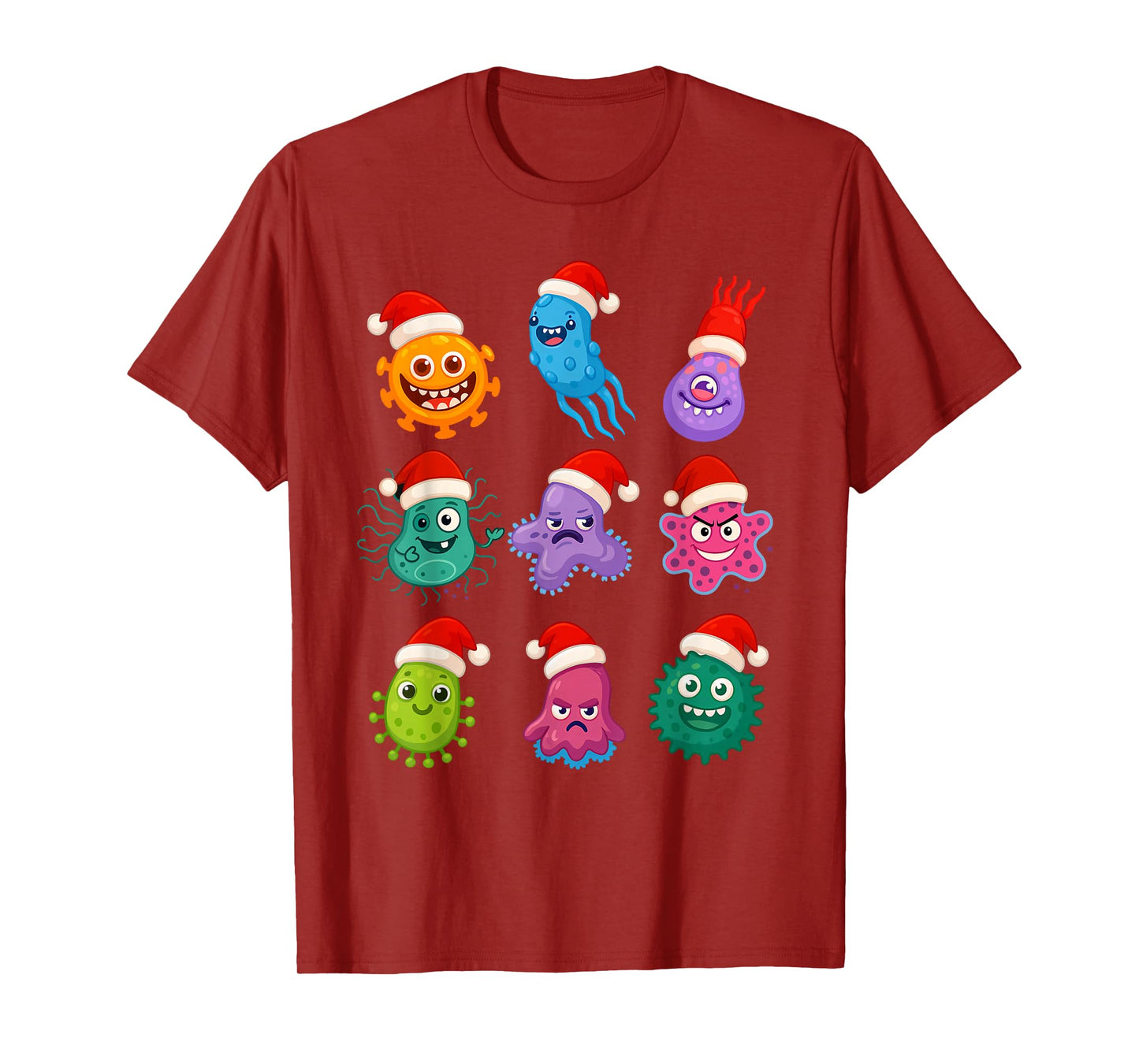 Christmas Microbiology Bacteria Santa Science Xmas Vibes T-Shirt