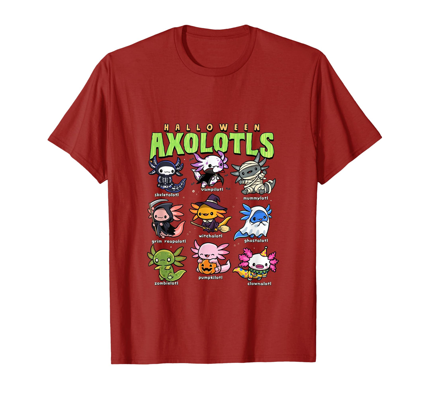 Halloween Axolotls – A Fun and Spooky Axolotl Kawaii t-Shirt T-Shirt