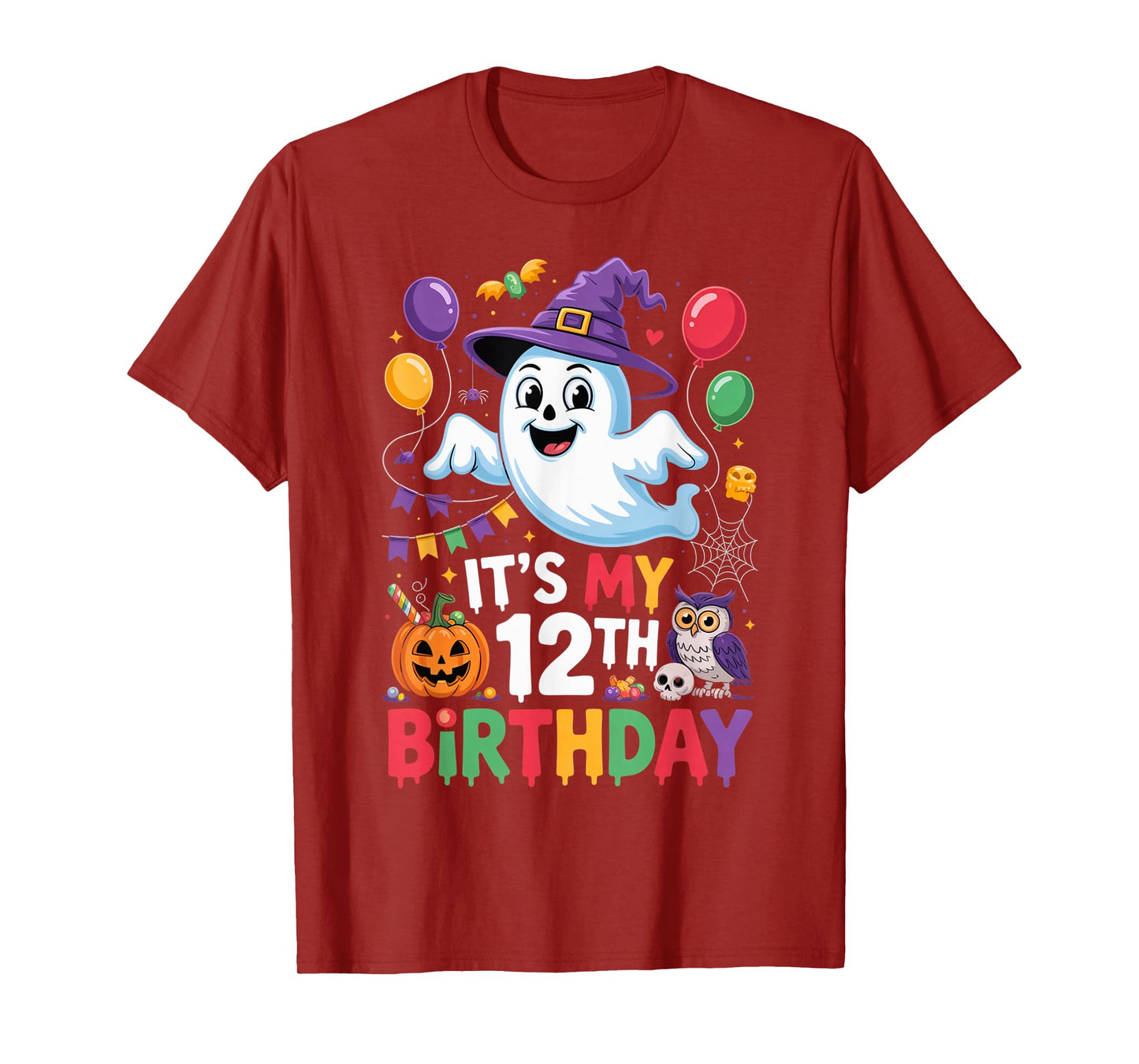 It’s My 12th Birthday Ghost Halloween Spooky October Fun T-Shirt