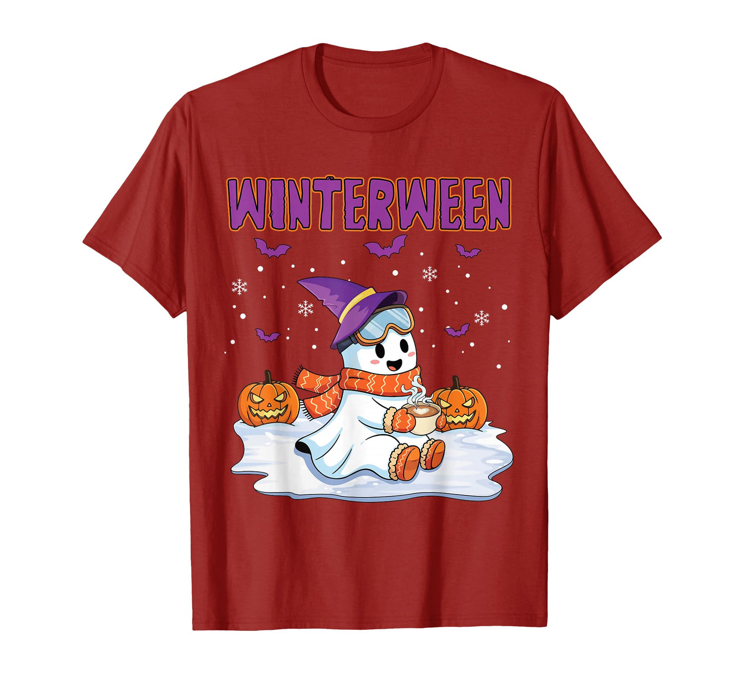 Winterween Witch Ghost Halloween Christmas Winter T-Shirt