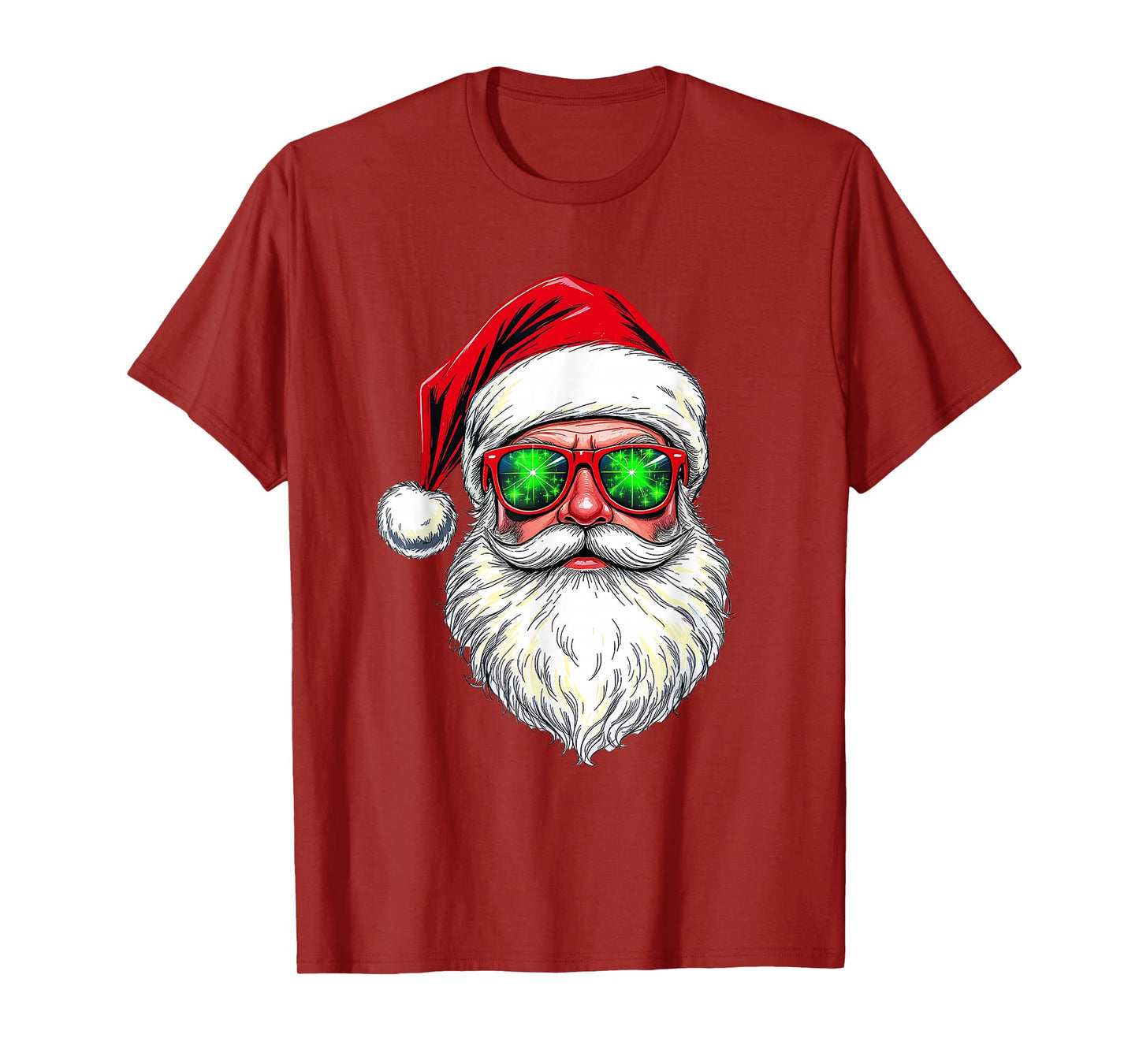 Cool Santa Claus Face Retro Sunglasses Christmas Men Boys T-Shirt