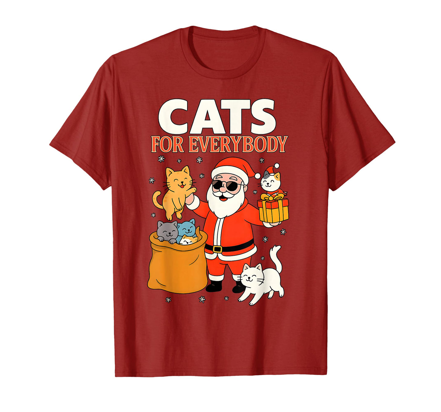 Cats for Everybody Funny Christmas Cat Xmas Santa T-Shirt