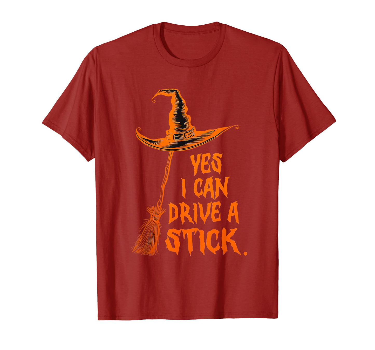 Funny Hallowen Yes I Can Drive A Stick Spooky Witch T-Shirt