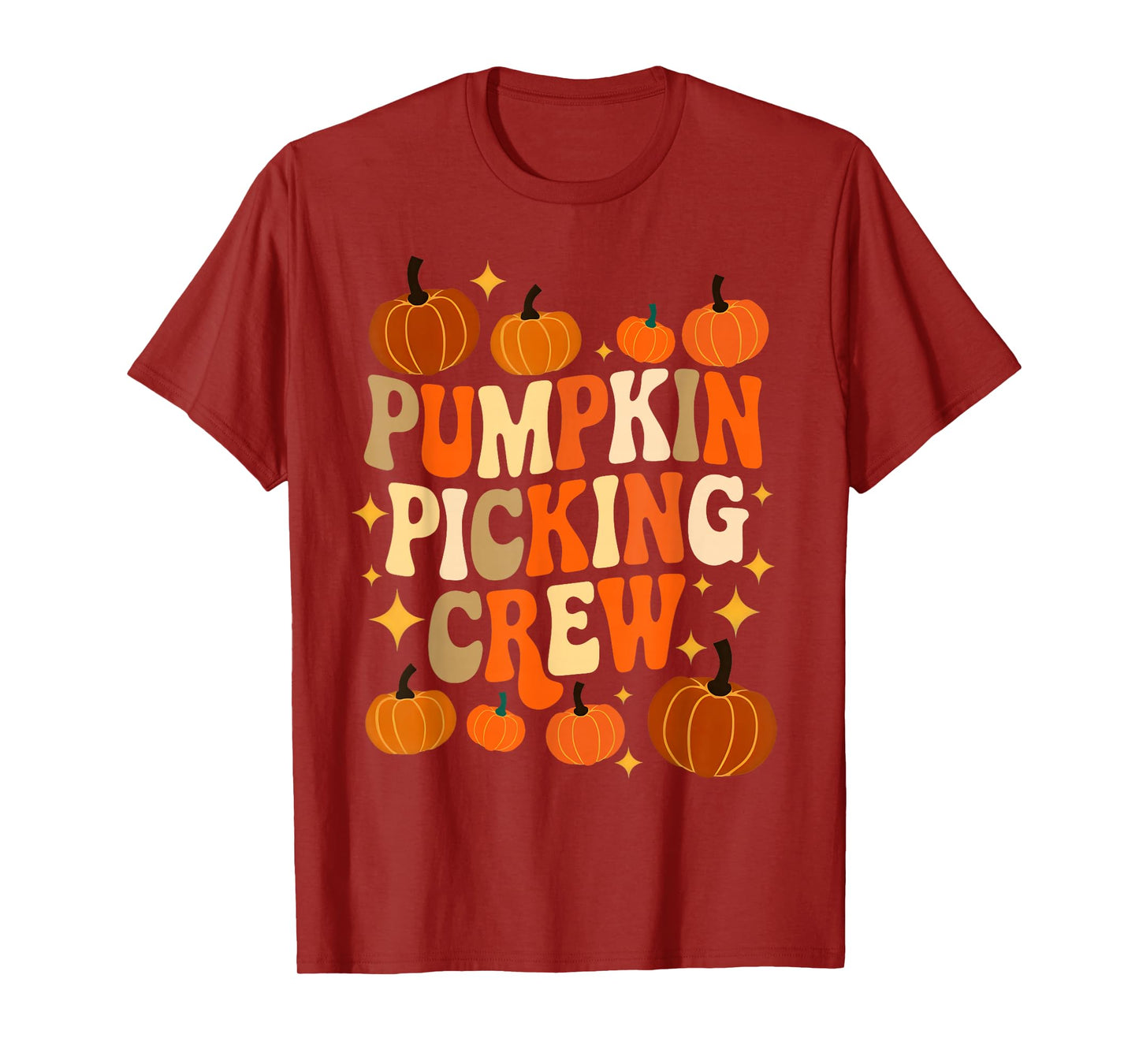 Groovy Pumpkin Picking Crew Matching Family Tee Autumn T-Shirt