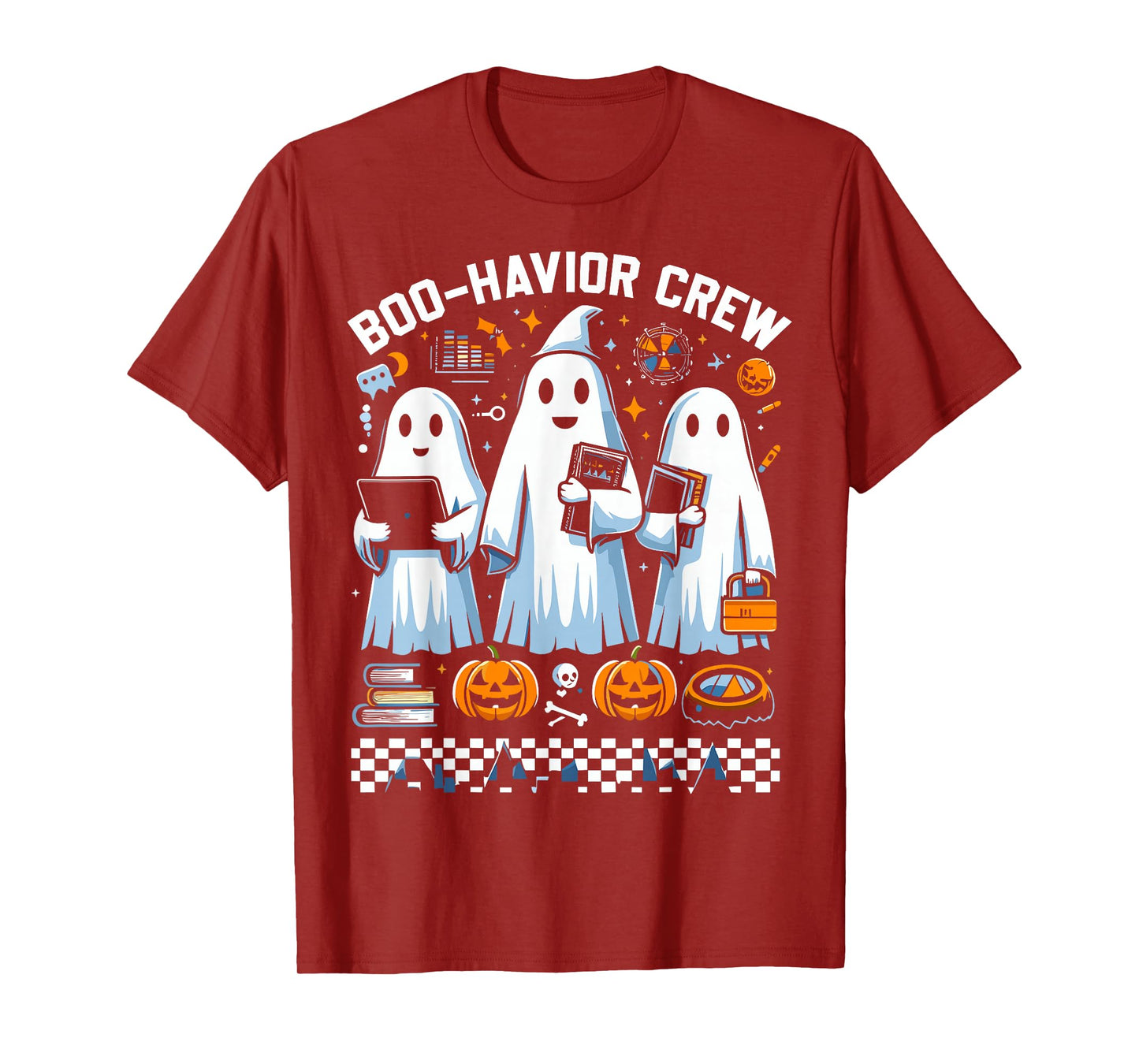 Behavior Analyst Halloween ABA Cute Ghost Boo-Havior Crew T-Shirt