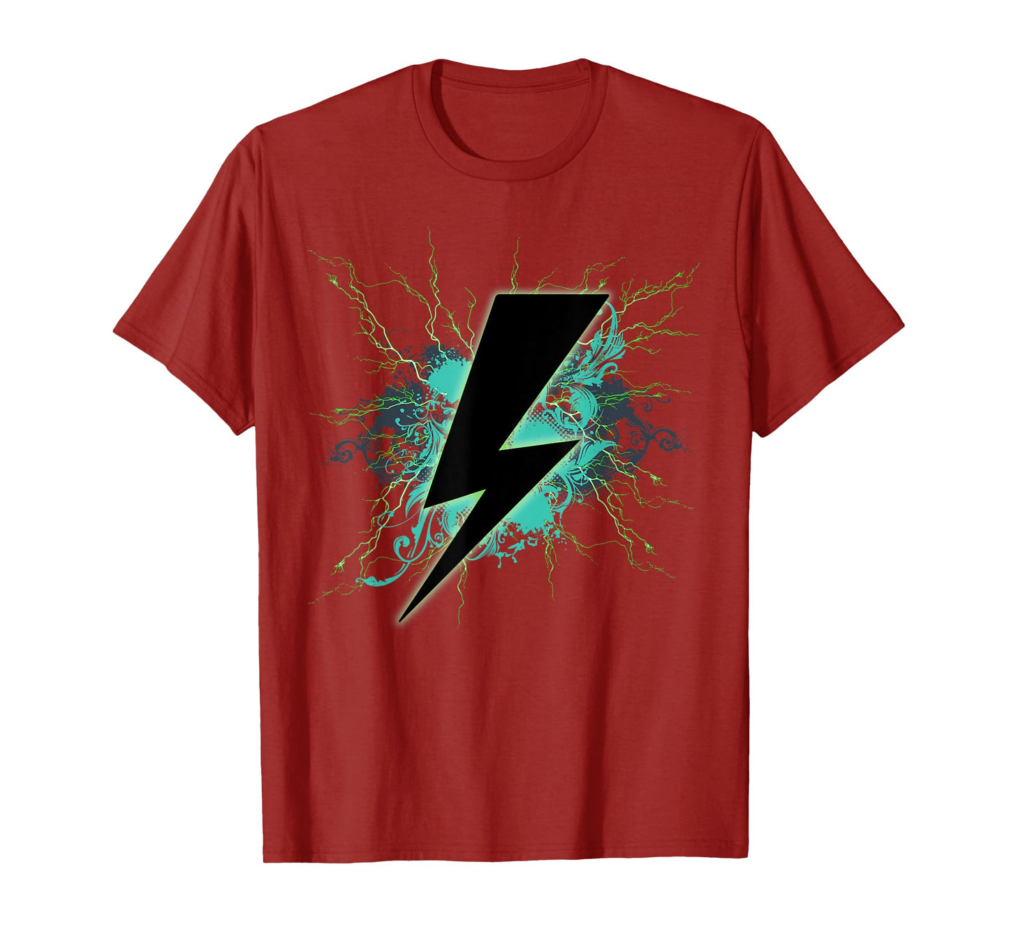 Black Lighting Bolt Green Thunderbolt T-Shirt