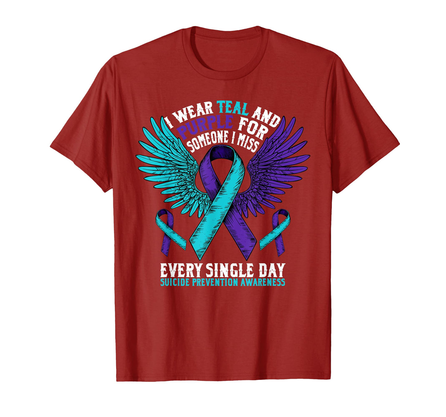 Suicide Prevention Awareness Purple Ribbon Mental Health T-Shirt