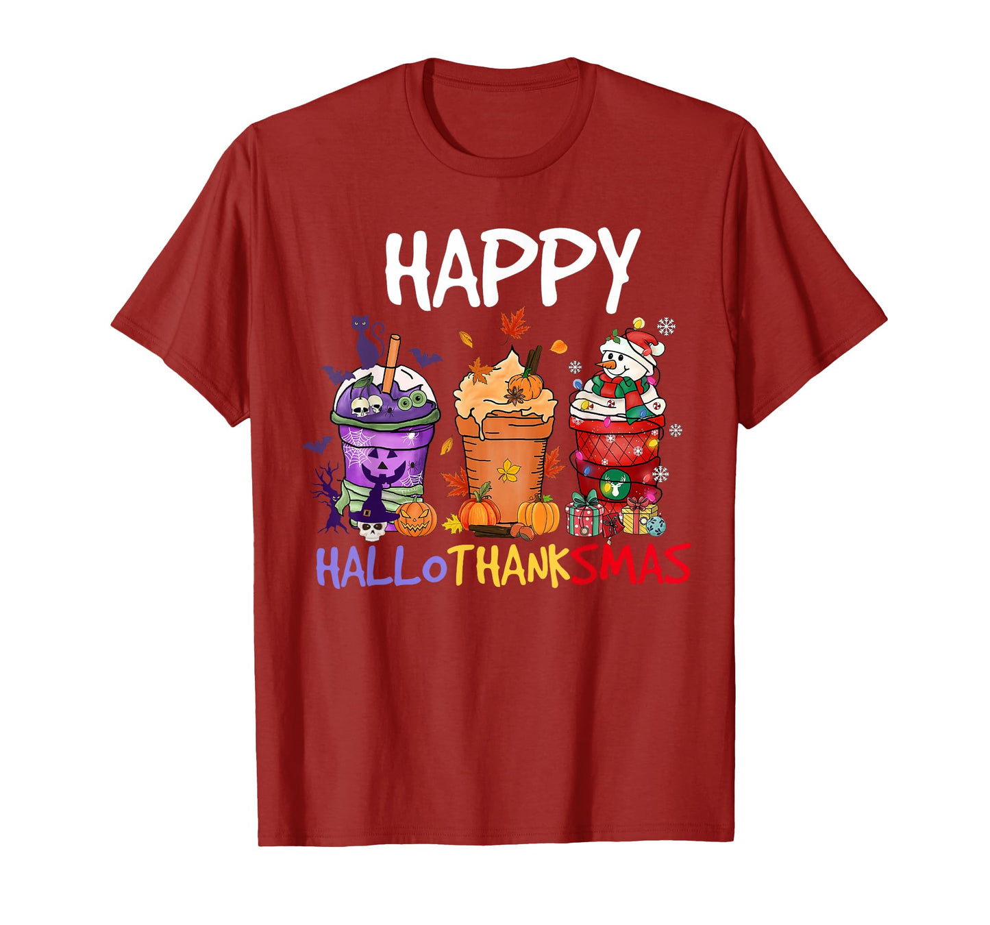 Halloween Thanksgiving Happy Hallothanksmas Season Coffee T-Shirt