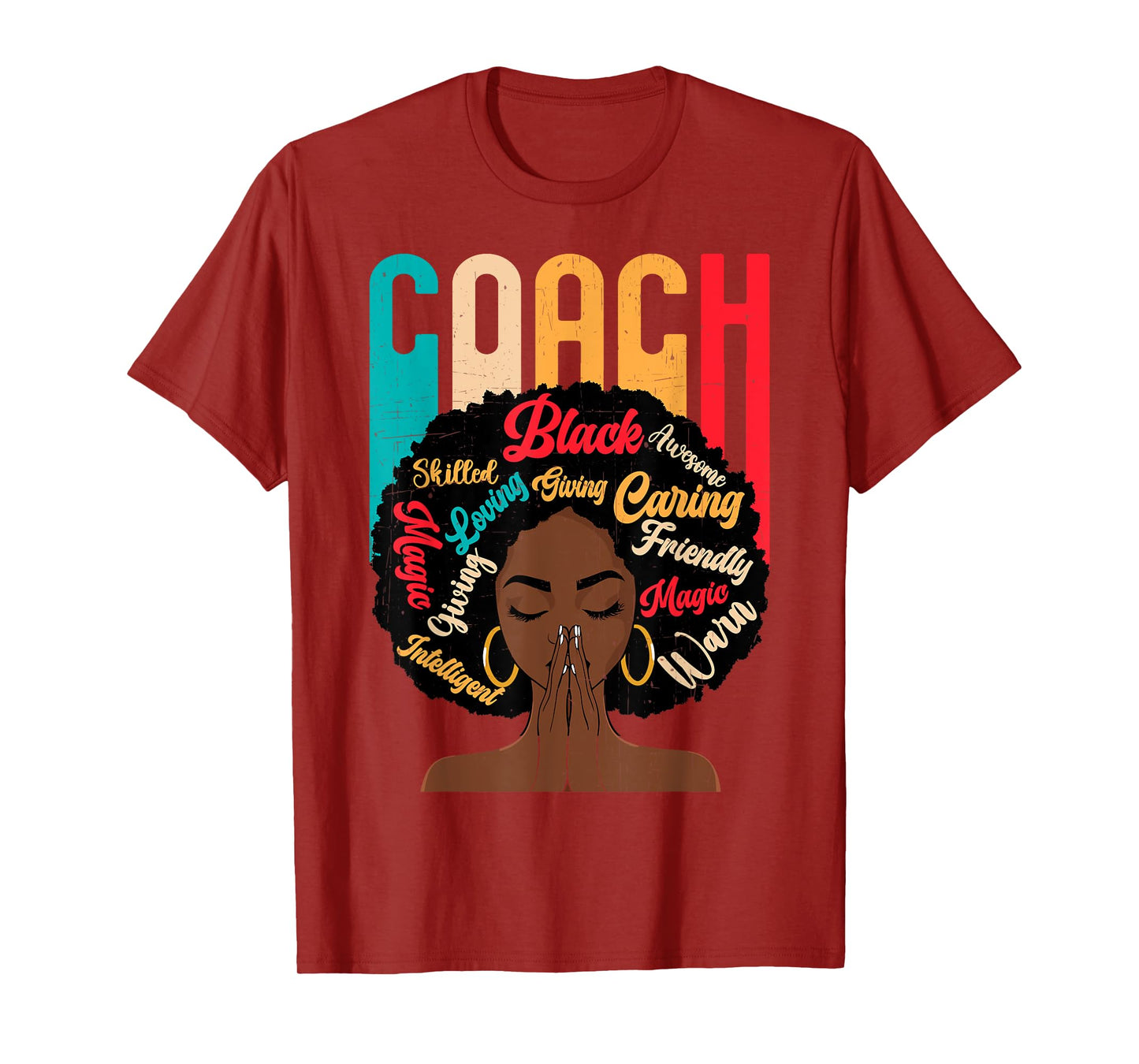 Coach Afro African American Women Black History Month T-Shirt