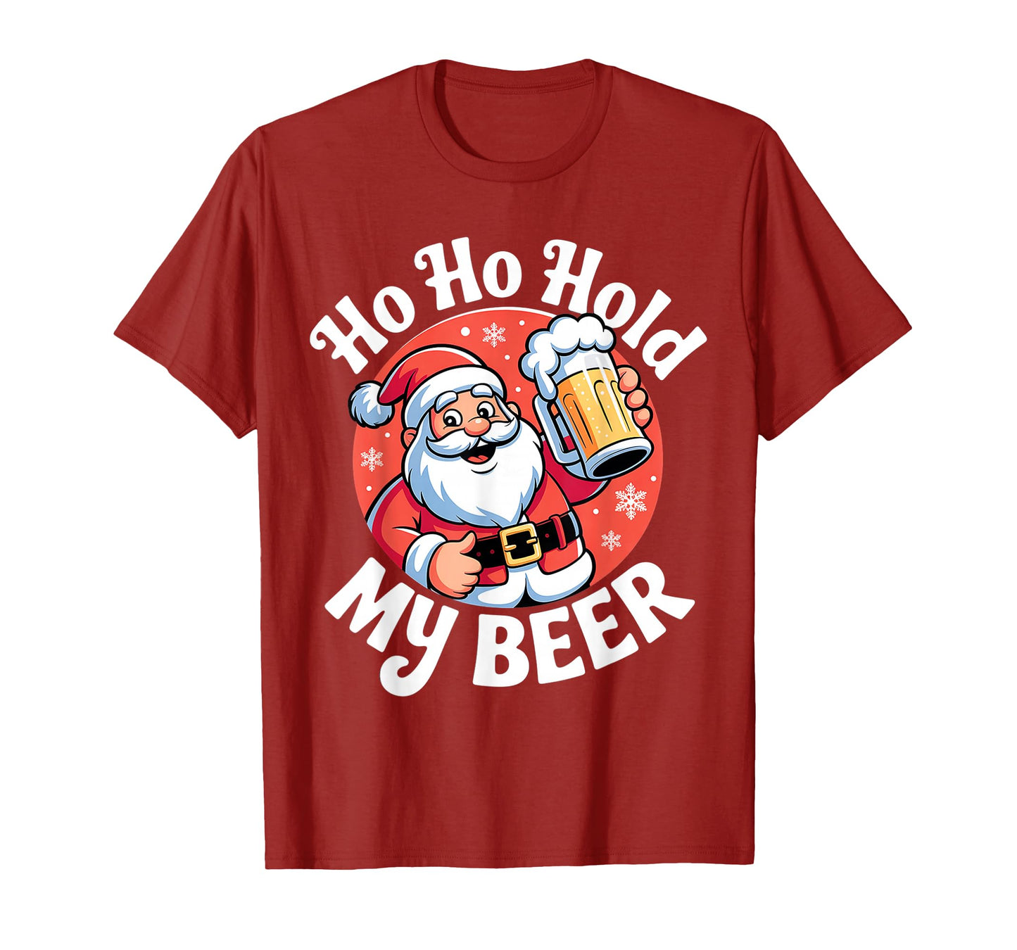 Ho Ho Hold My Beer Funny Christmas in July Party Adult Gifts T-Shirt