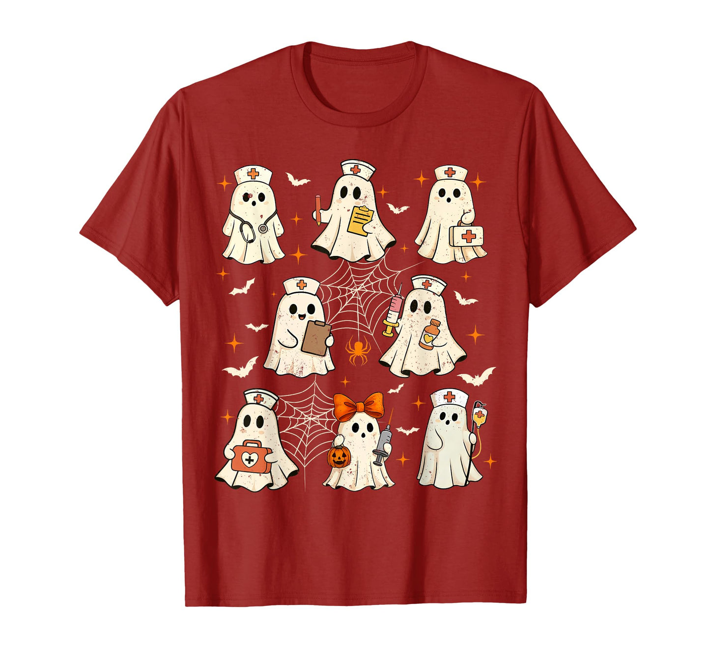 Nurses Ghost Stethoscope Scrub Top Funny RN Nursing Medical T-Shirt