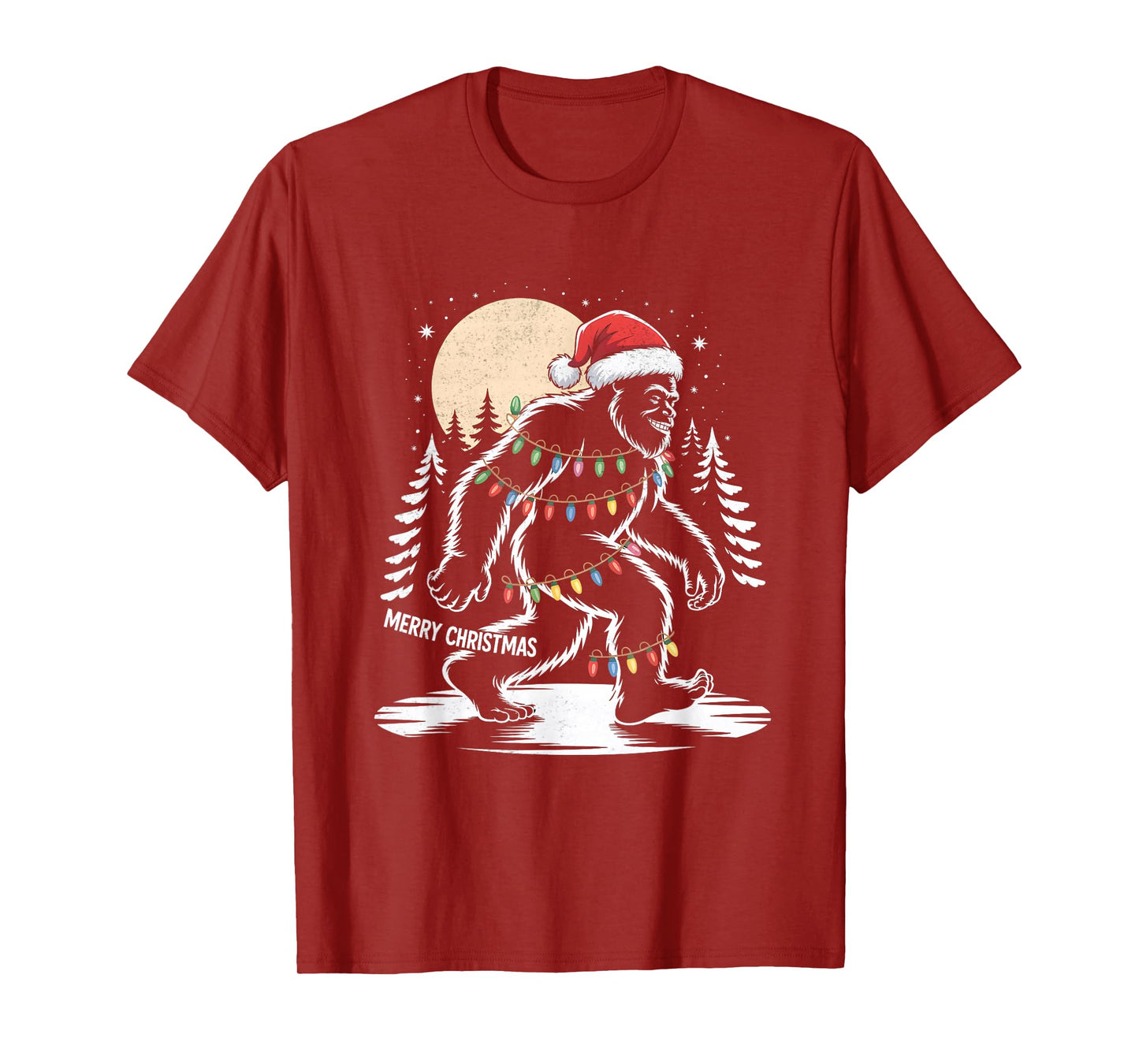 Bigfoot Christmas Yeti Santa Hat T-Shirt