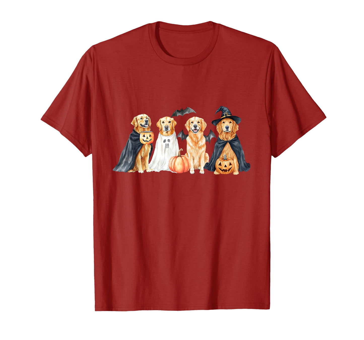Golden Retriever Dog Witch Mummy Ghost Boo Costume Halloween T-Shirt