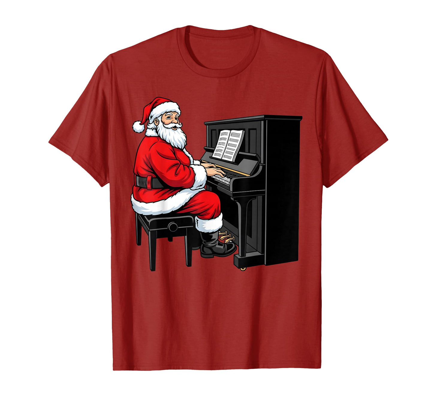 Christmas Piano Player Cute Santa Xmas Boys Girls Men Kids T-Shirt