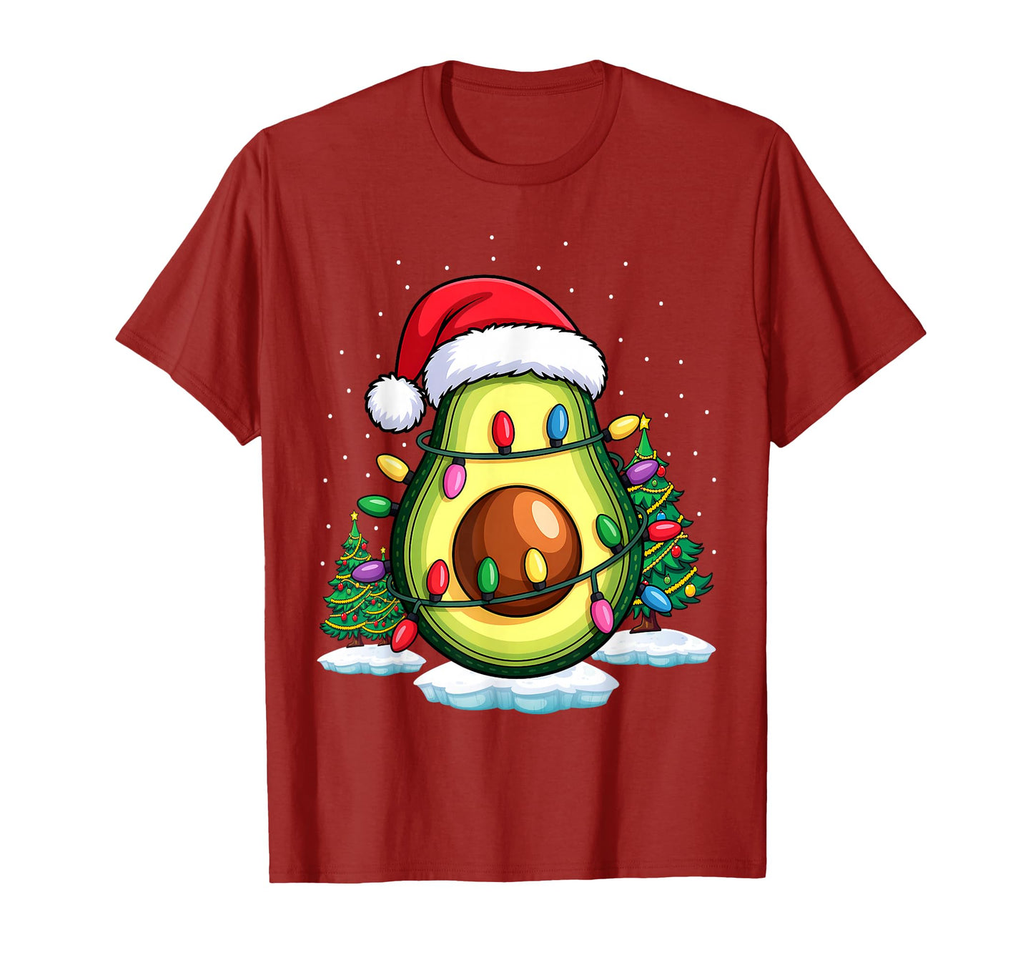 Avocado Christmas Santa Lovers Tree T-Shirt