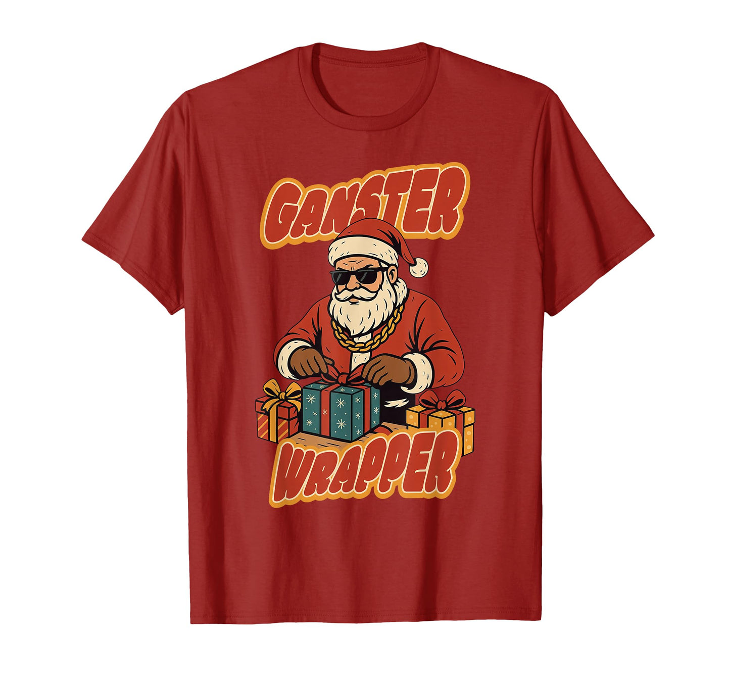 Gangster Wrapper Cool Hiphop Santa Claus Christmas T-Shirt