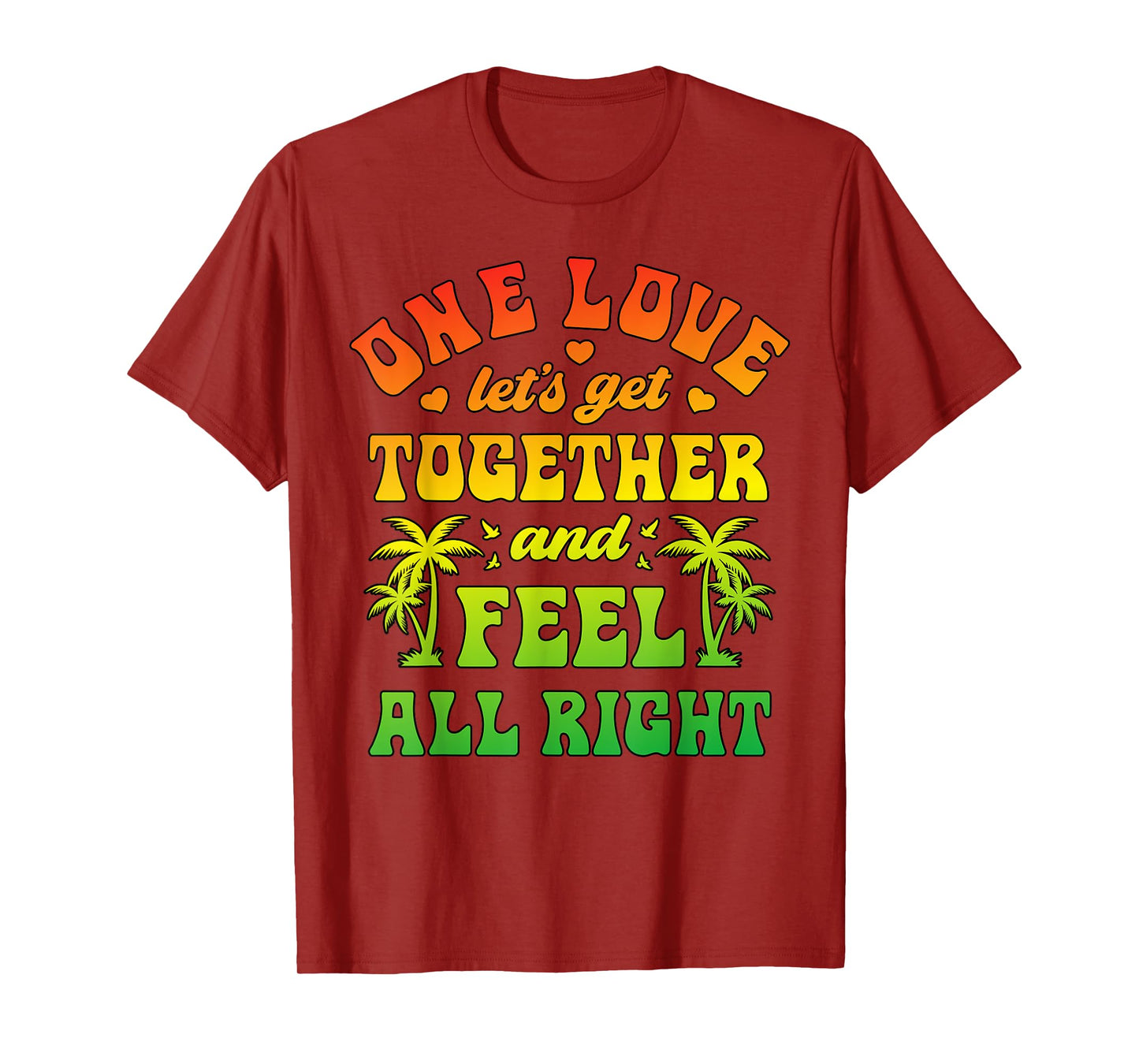 Jamaica One Love Reggae Music Rasta Lovers Jamaican Retro T-Shirt