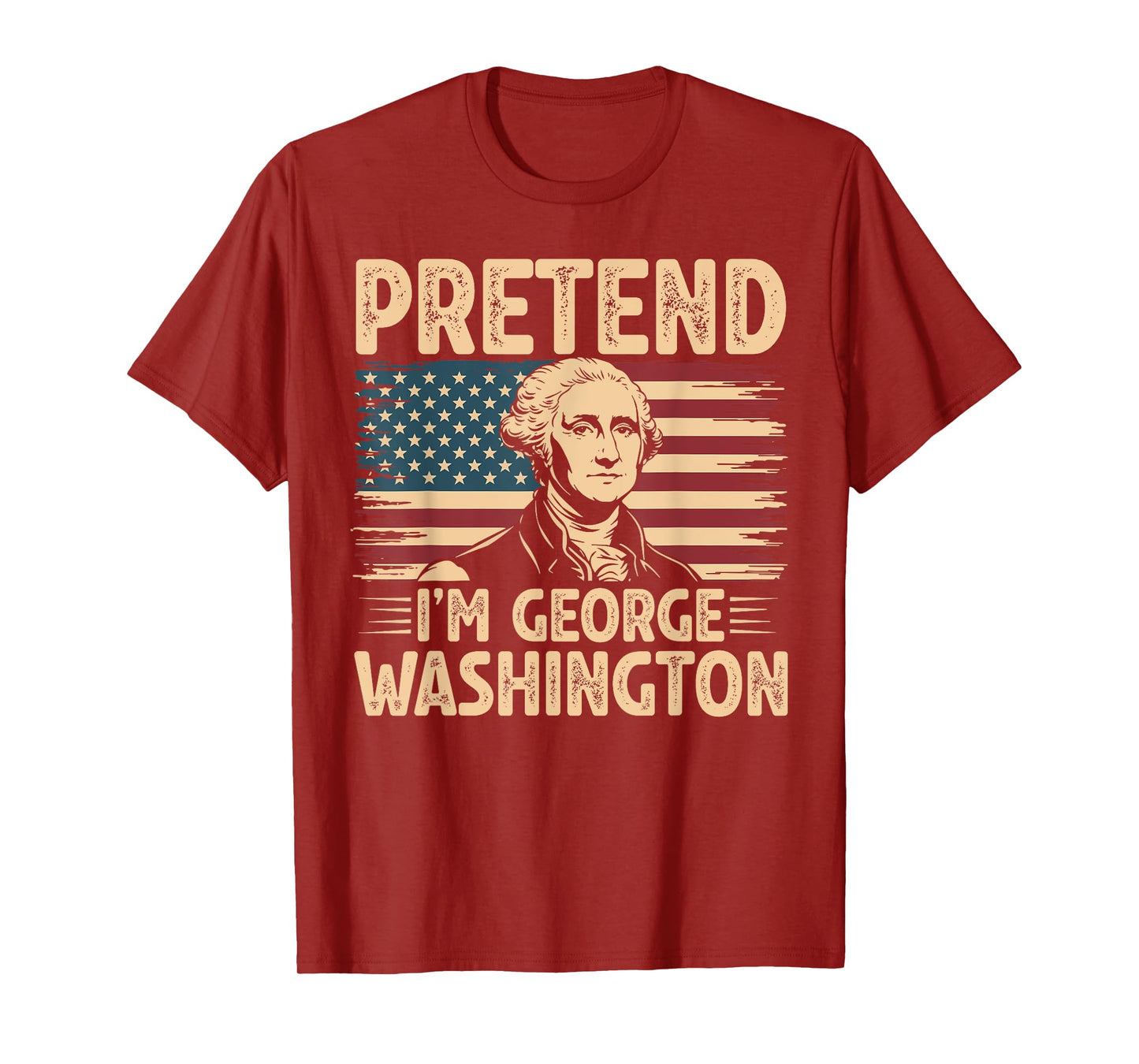 Pretend I'm George Washington Vintage Halloween Costume T-Shirt