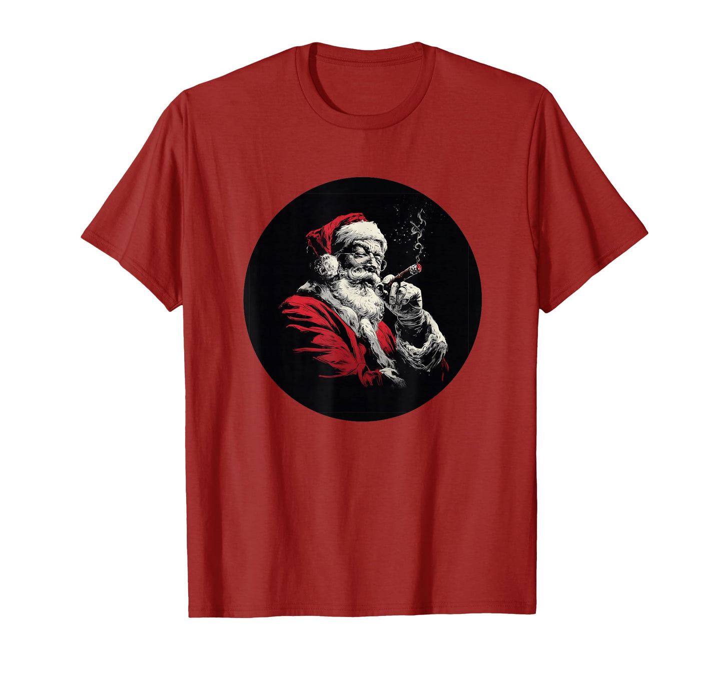 Amazing Santa Claus with Cool Cigar for Funny Christmas T-Shirt