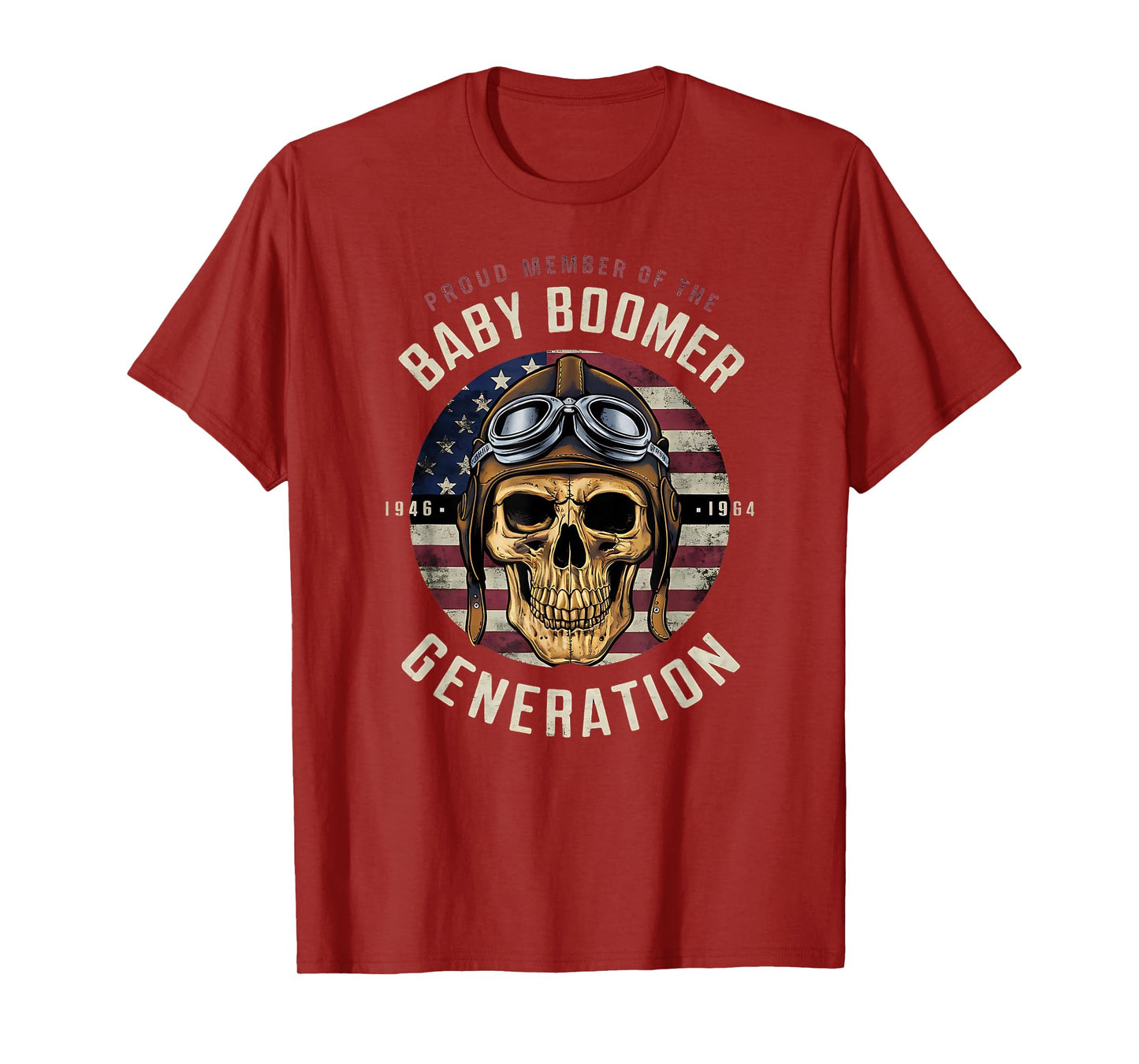 Baby Boomer Skull Patriotic T-Shirt Gifts 1946-1964 T-Shirt