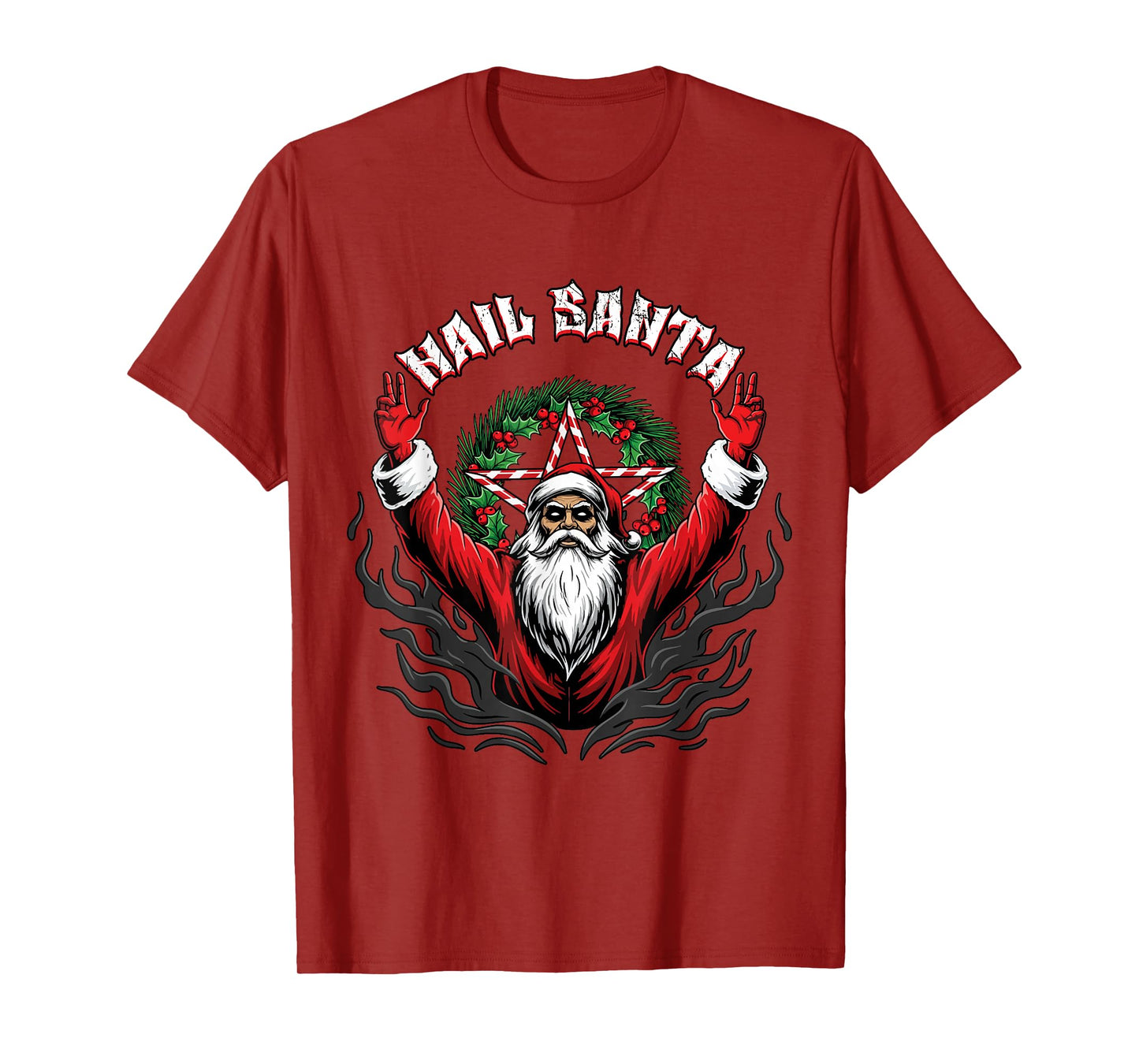 Hail Santa Pagan Solstice Gothic Hate Christmas Demonic T-Shirt