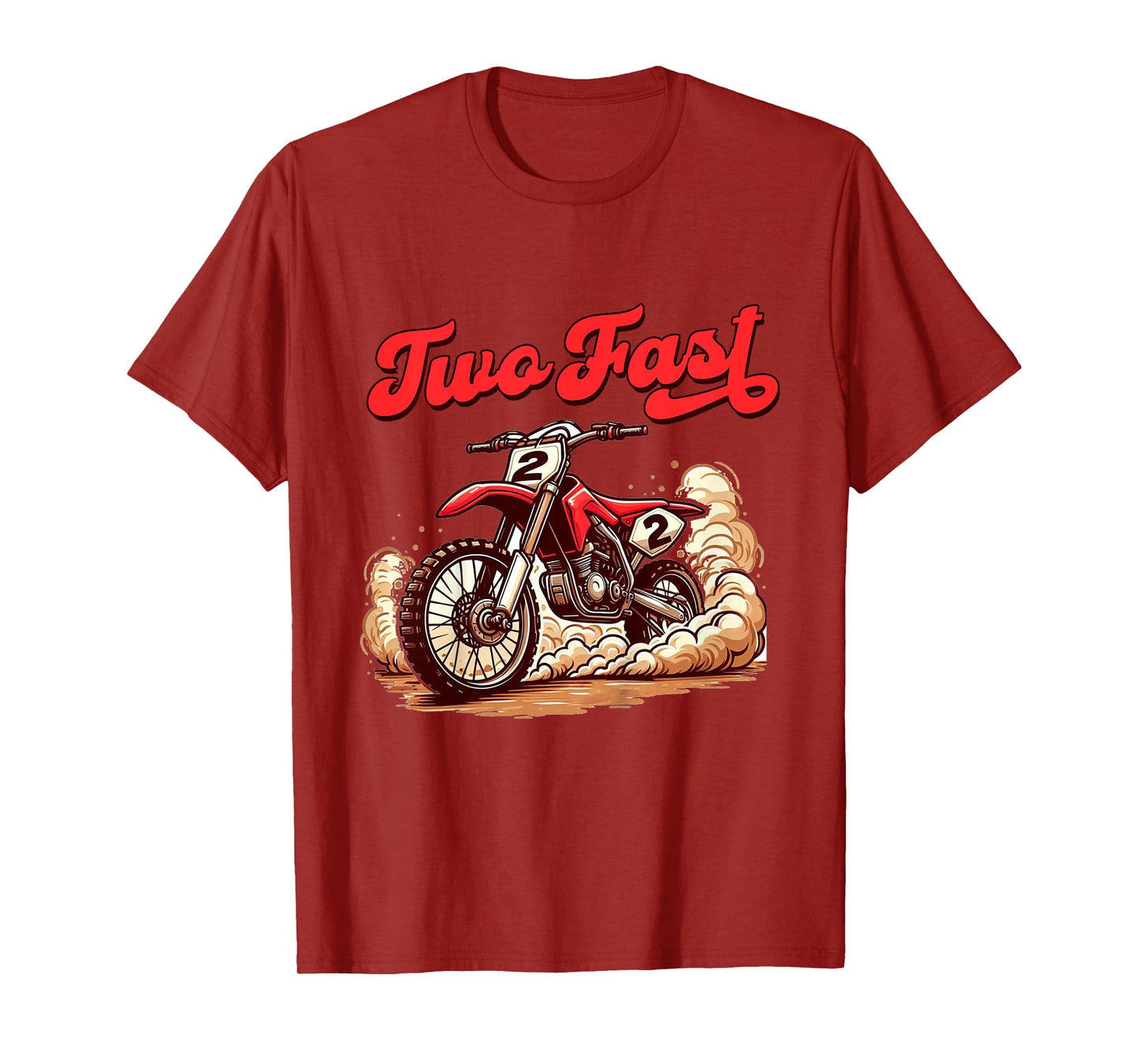 Kids 2nd Birthday Baby Boy 2 Year Old Birthday Two Fast Dirt Bike T-Shirt