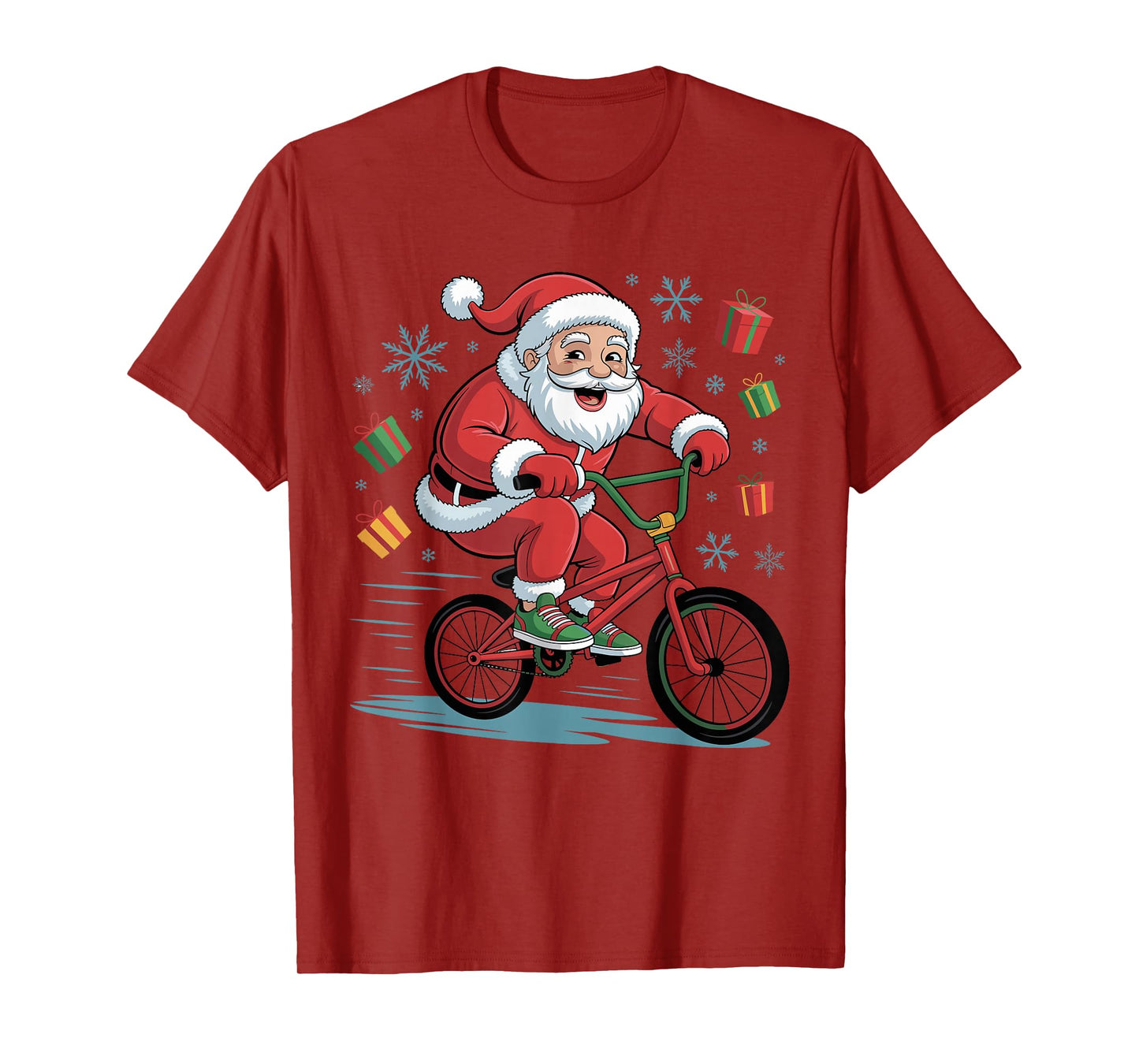 Funny Santa Riding BMX Lover Holiday Christmas Xmas Pajama T-Shirt