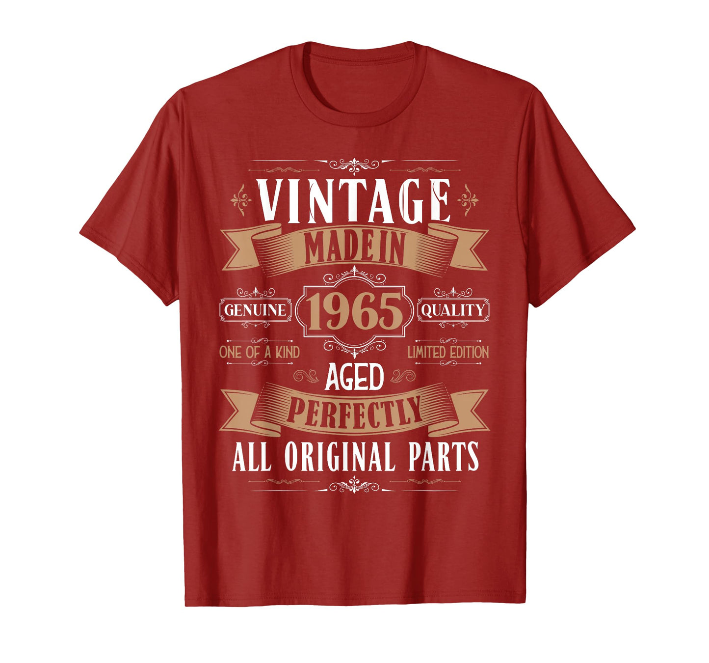 Vintage 60th birthday men Born 1965 60 years old Bday mens T-Shirt