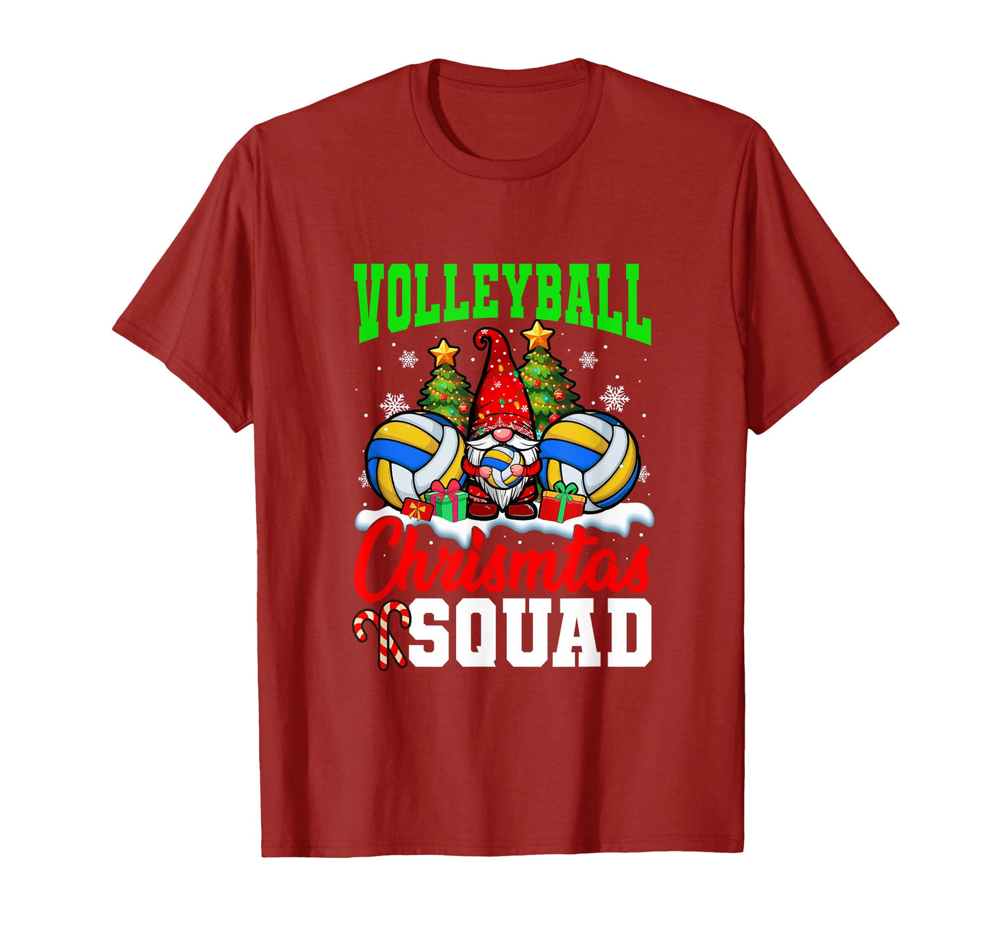 Volleyball Christmas Squad Player Costume Gnome Lover Kids T-Shirt
