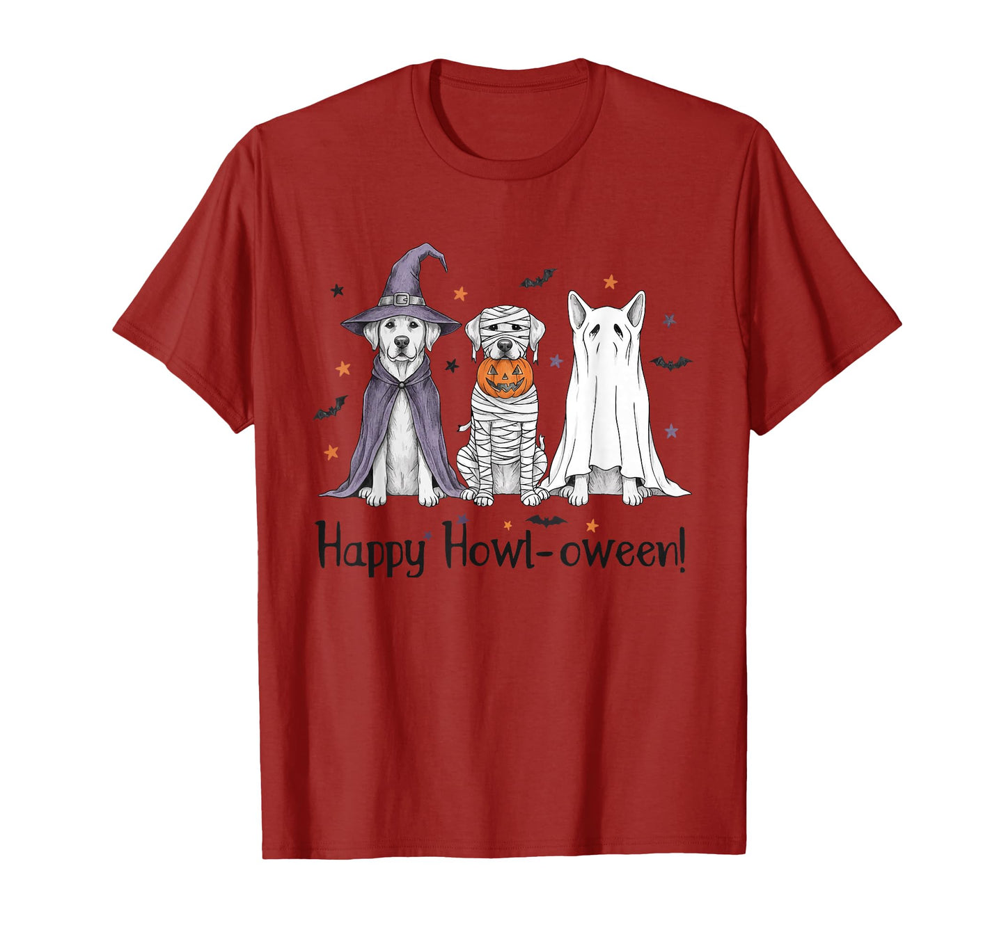 Funny Halloween Labrador Dogs Witch Mummy Ghost Pumpkin T-Shirt