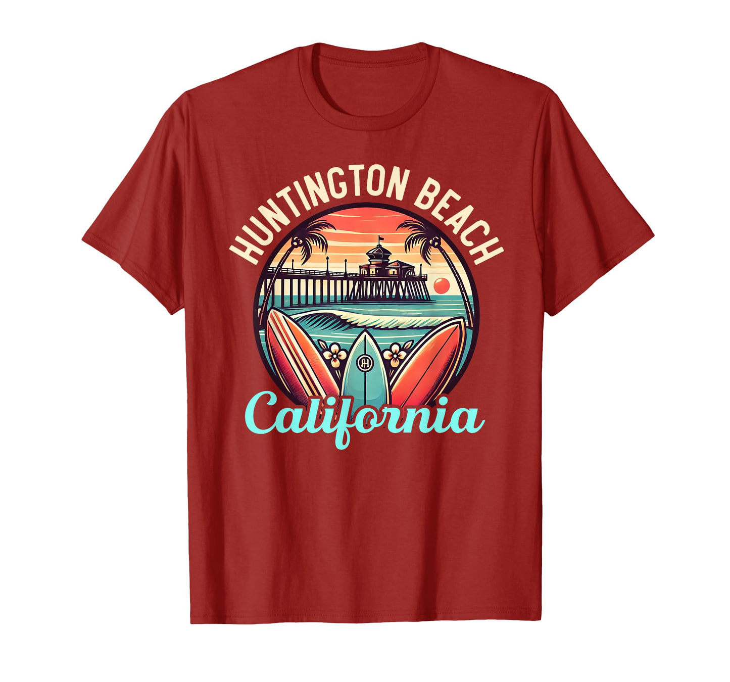 Huntington Beach California, Los Angeles, Surfer Retro Gifts T-Shirt